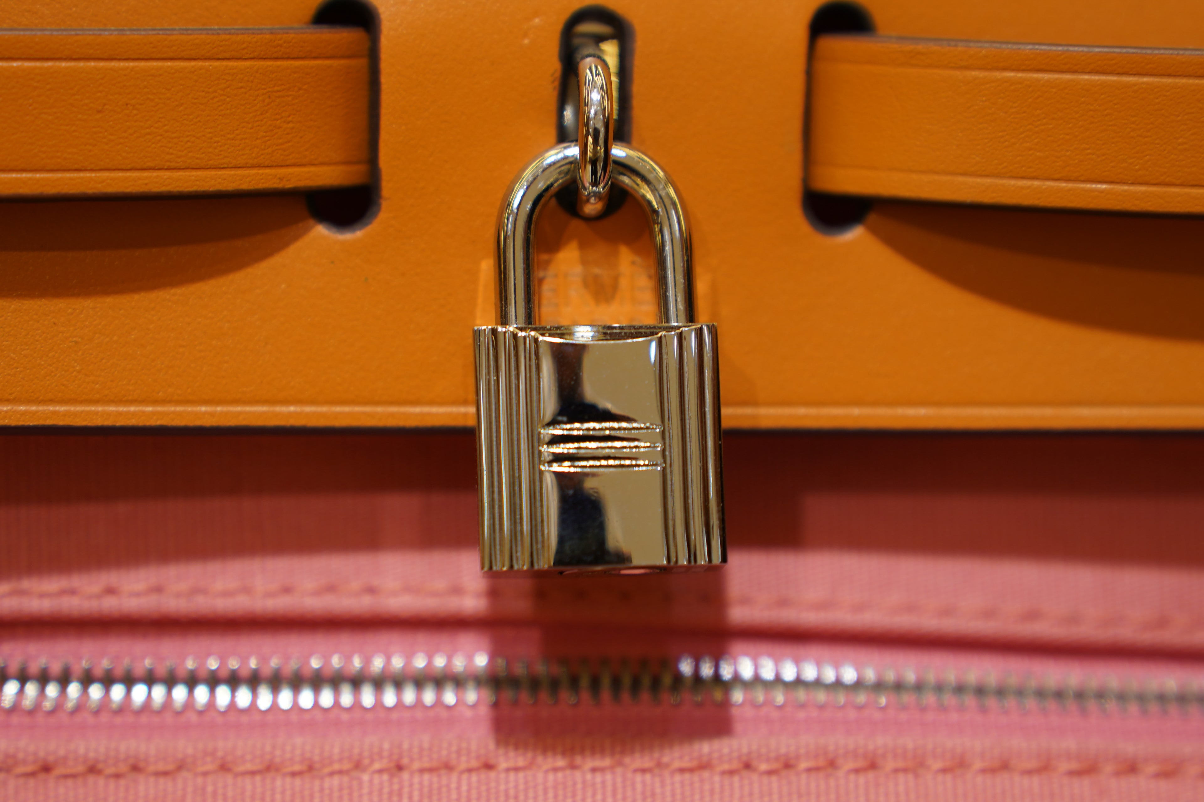 Hermes | Herbag Medium – Canvas – Pink/Orange – Silver Hardware