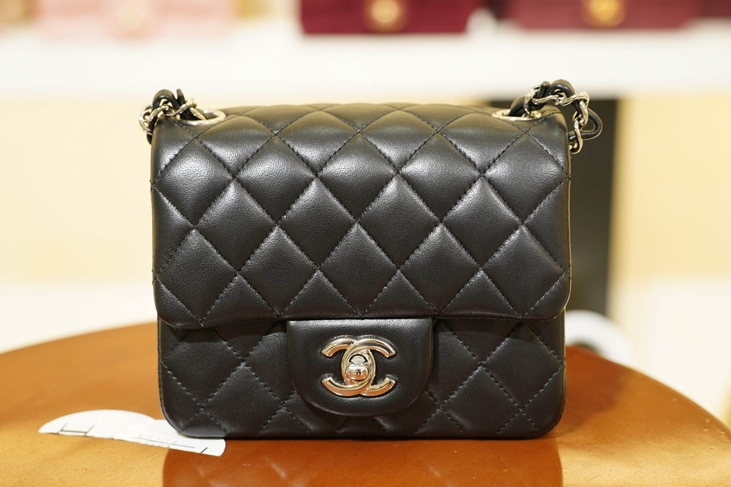 Chanel | Square Mini Flap Bag – Leather – Black – Silver Hardware