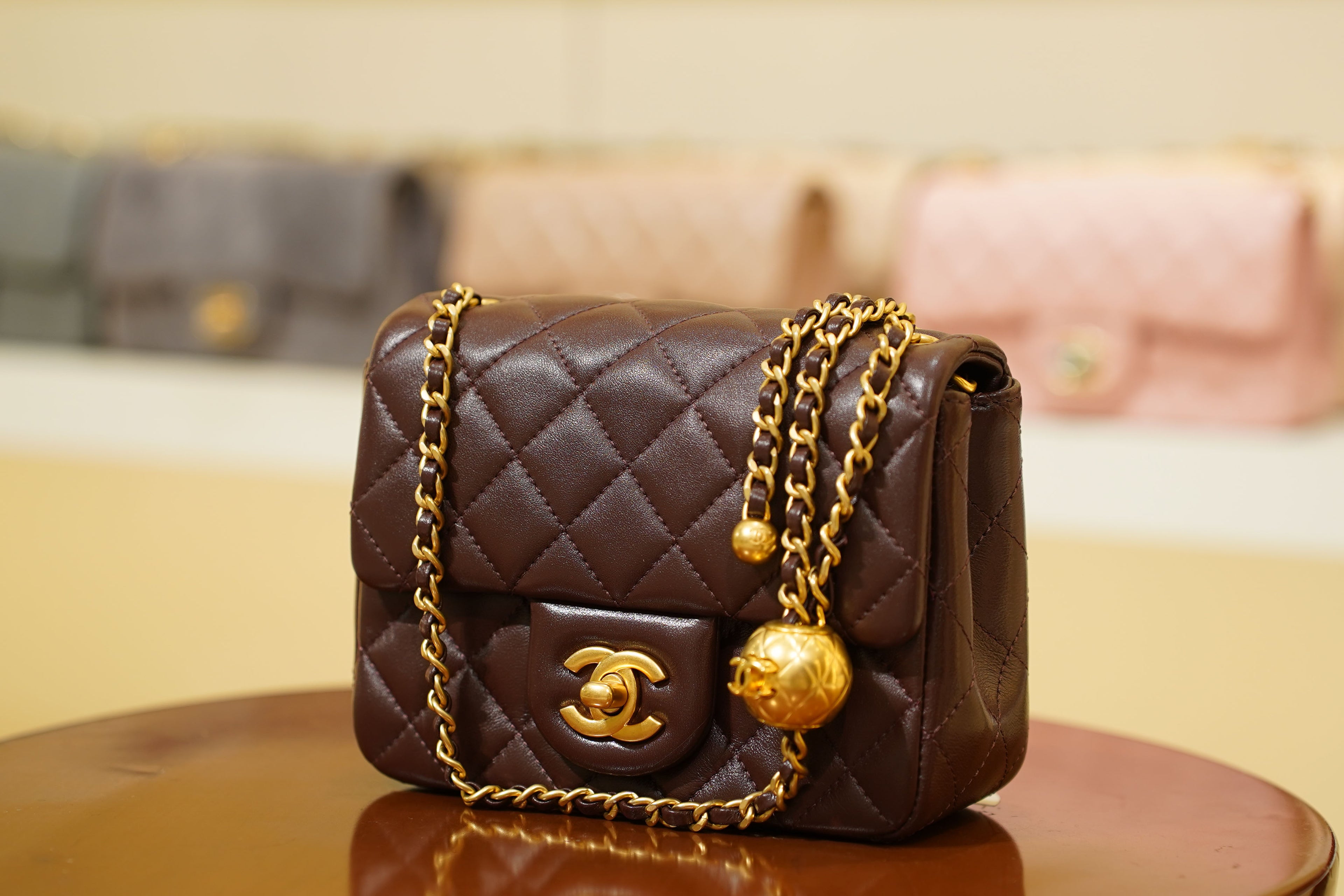 Chanel | Square Mini Flap Bag – Leather – Brown – Gold Hardware