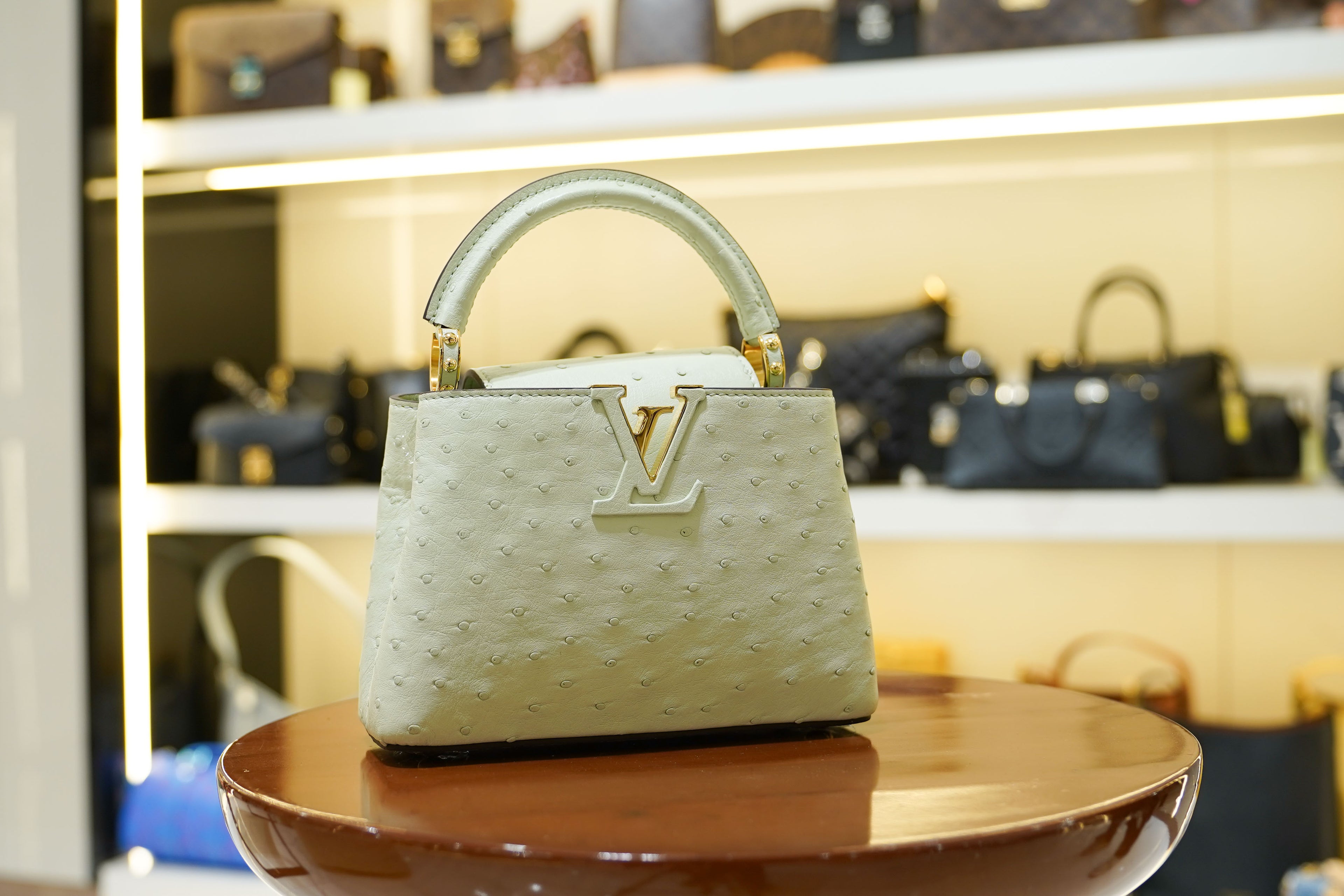 Louis Vuitton | Capucines Medium – Leather – Green – Gold Hardware
