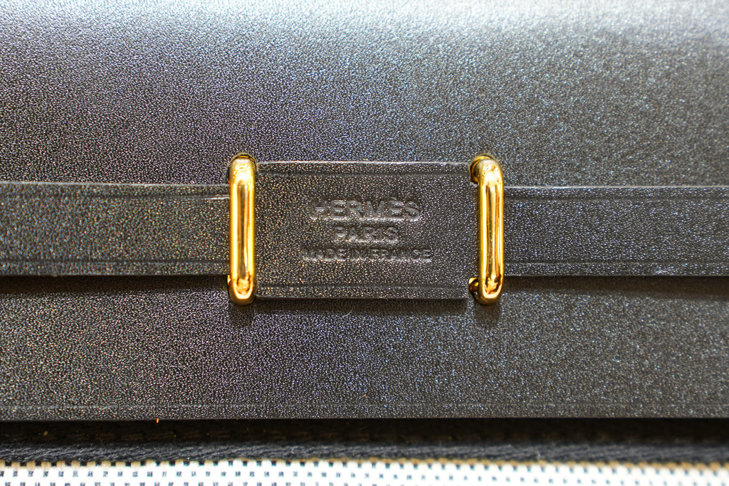 Hermes | Herbag Mini – Canvas – White and Black – Gold Hardware