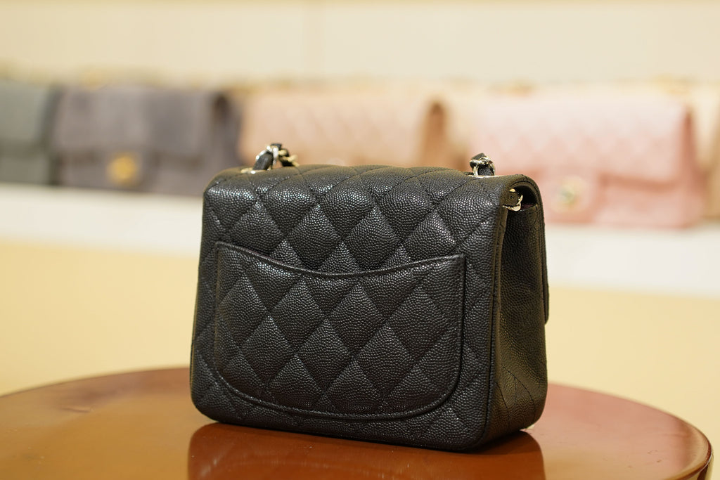 Chanel | Square Mini Flap Bag – Leather – Black – Silver Hardware