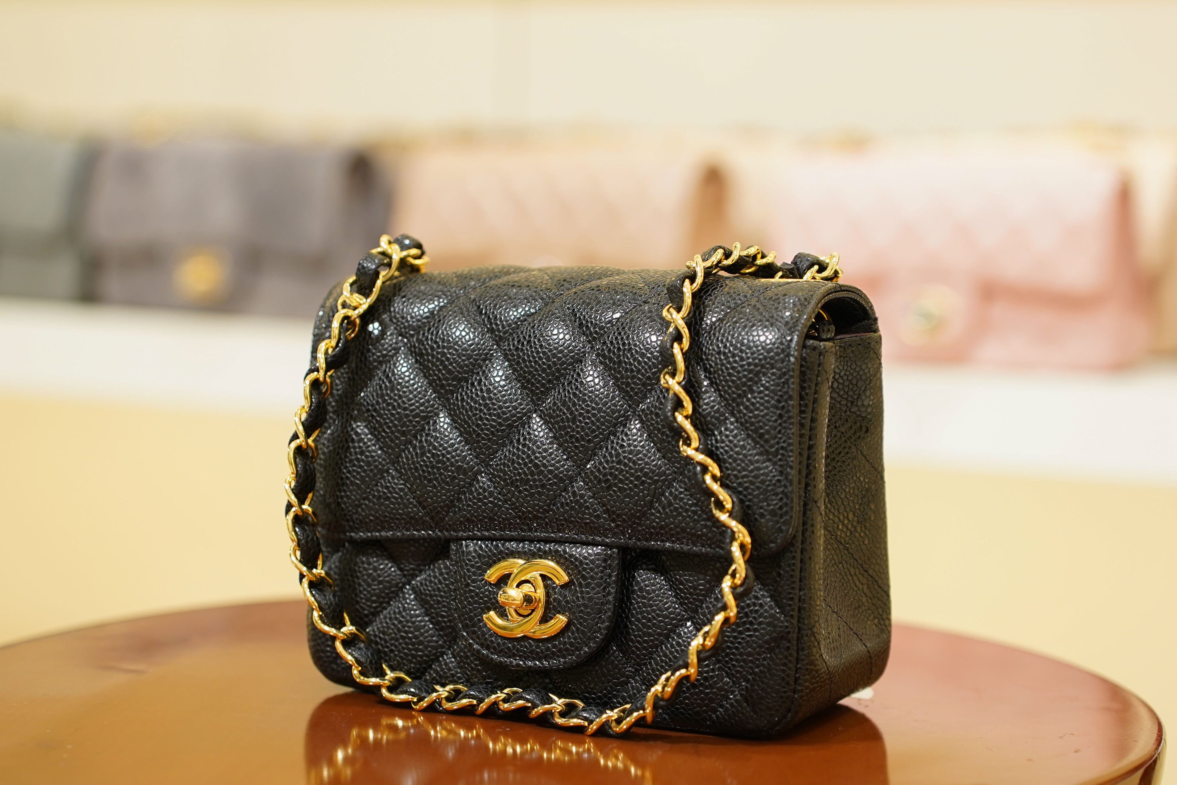 Chanel | Square Mini Flap Bag – Lambskin – Black – Gold Hardware