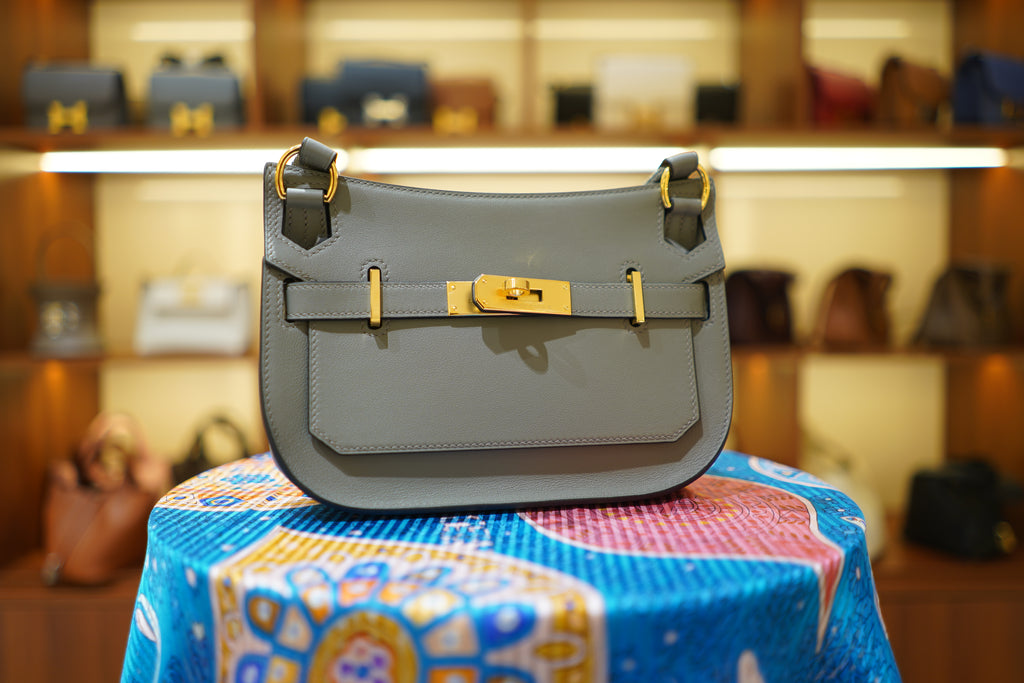 Hermes | Jypsiere – Leather – Grey – Gold Hardware