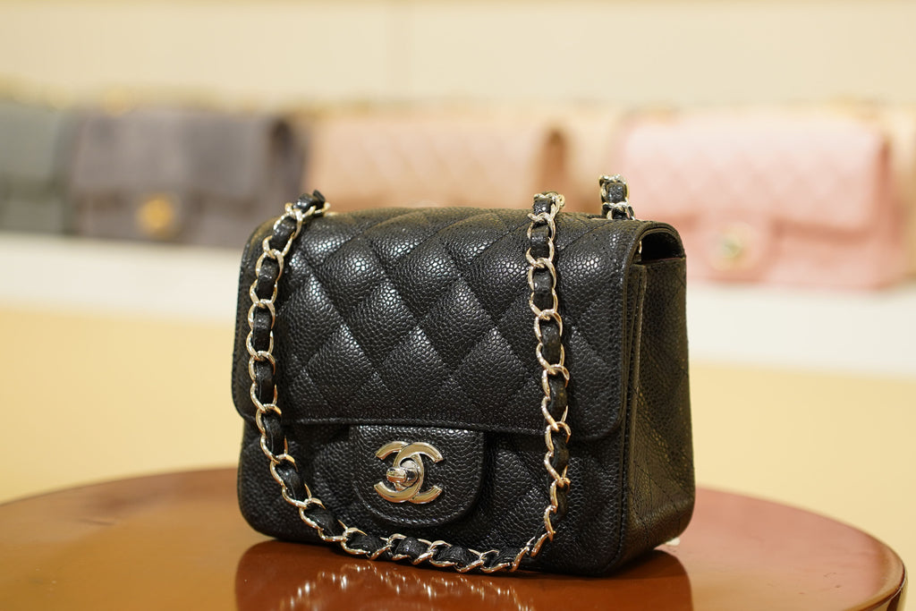 Chanel | Square Mini Flap Bag – Leather – Black – Silver Hardware