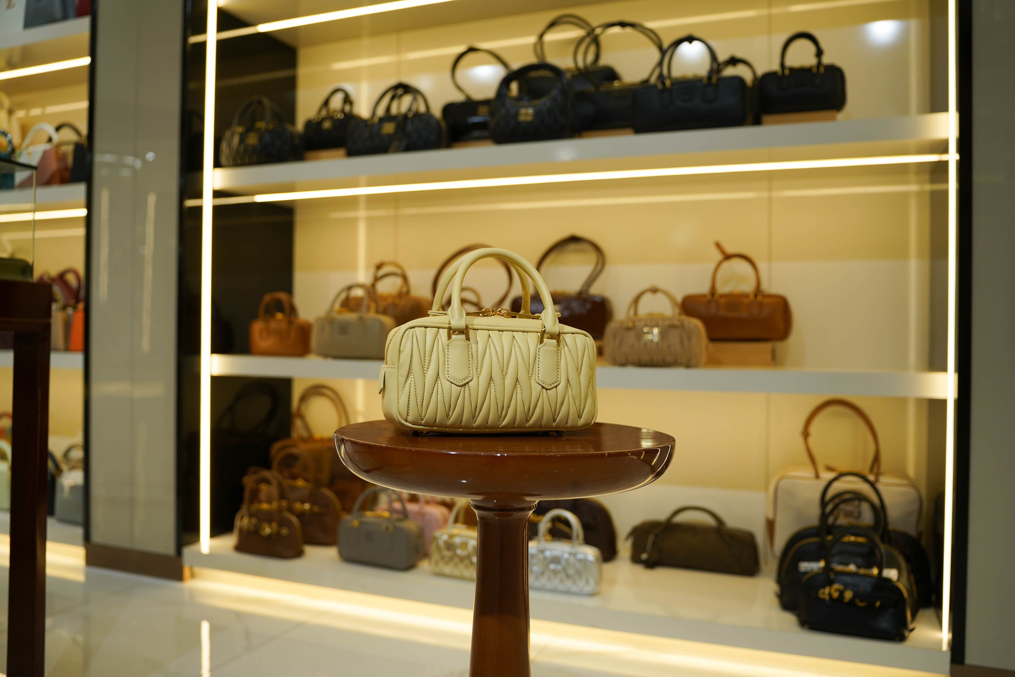 Miu Miu | Arcadie (Medium) – Matelassé – Yellow – Gold Hardware