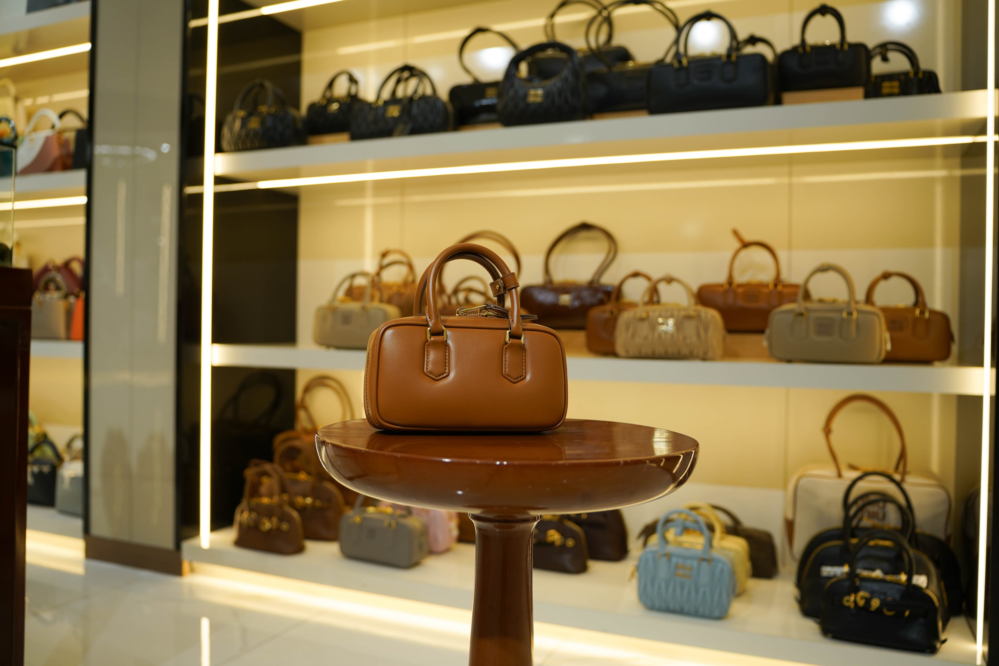 Miu Miu | Arcadie (Mini) – Leather – Brown – Gold Hardware