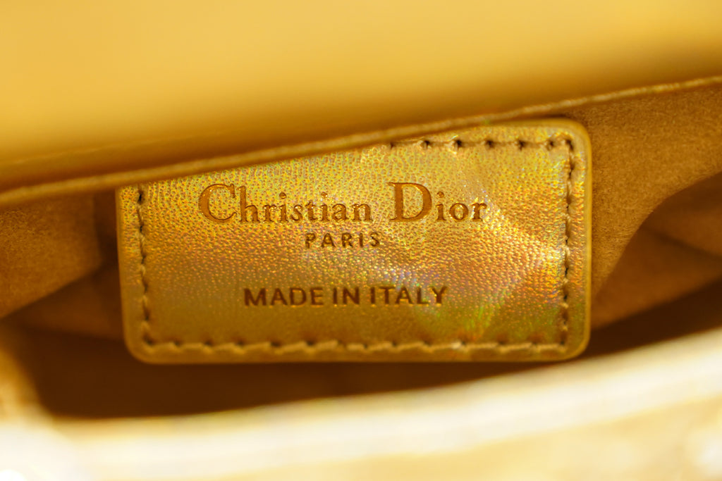 Dior | Lady Dior (Mini) – Patent Leather – Gold – Gold Hardware