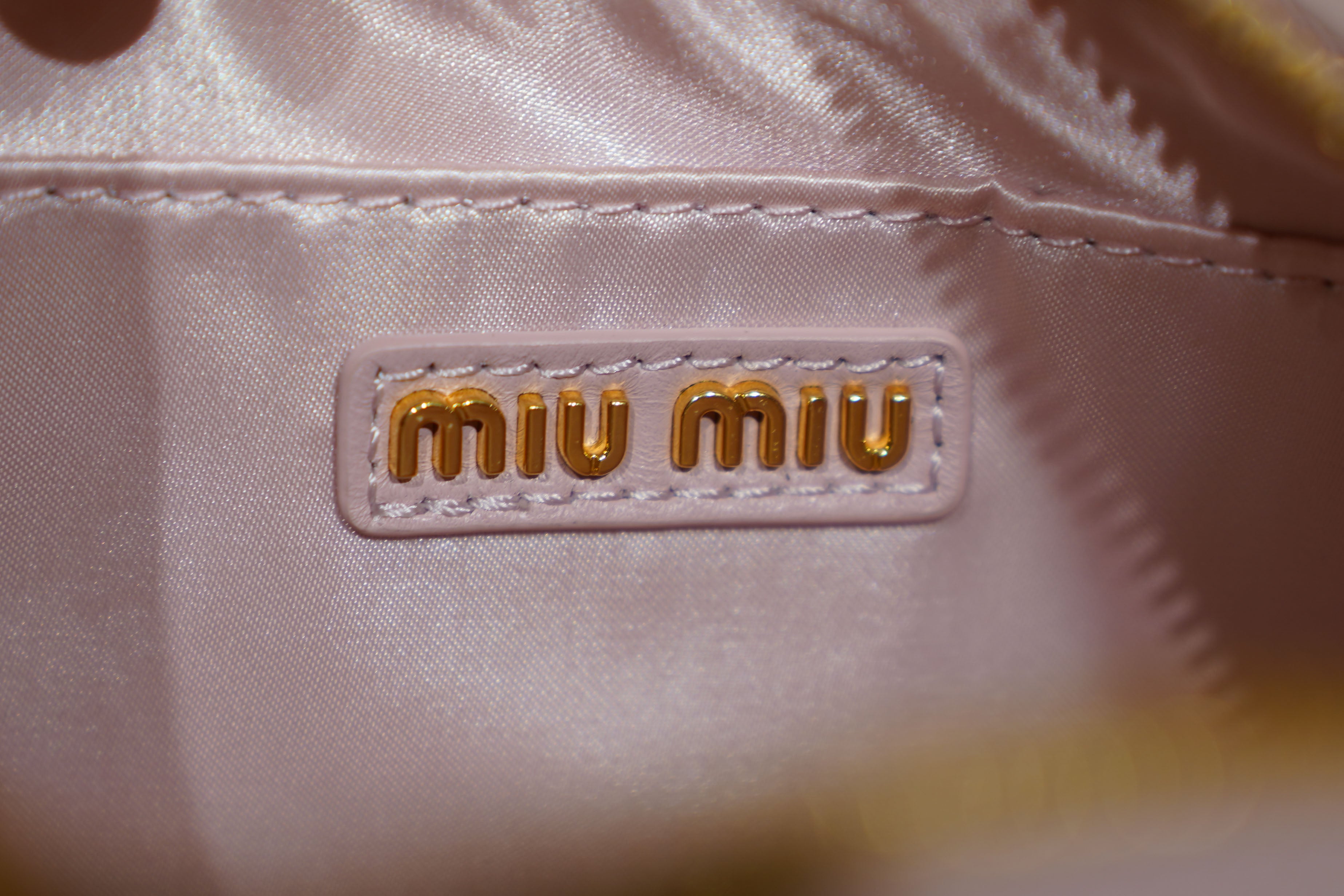 Miu Miu | Arcadie (Medium) – Matelassé – Pink – Gold Hardware