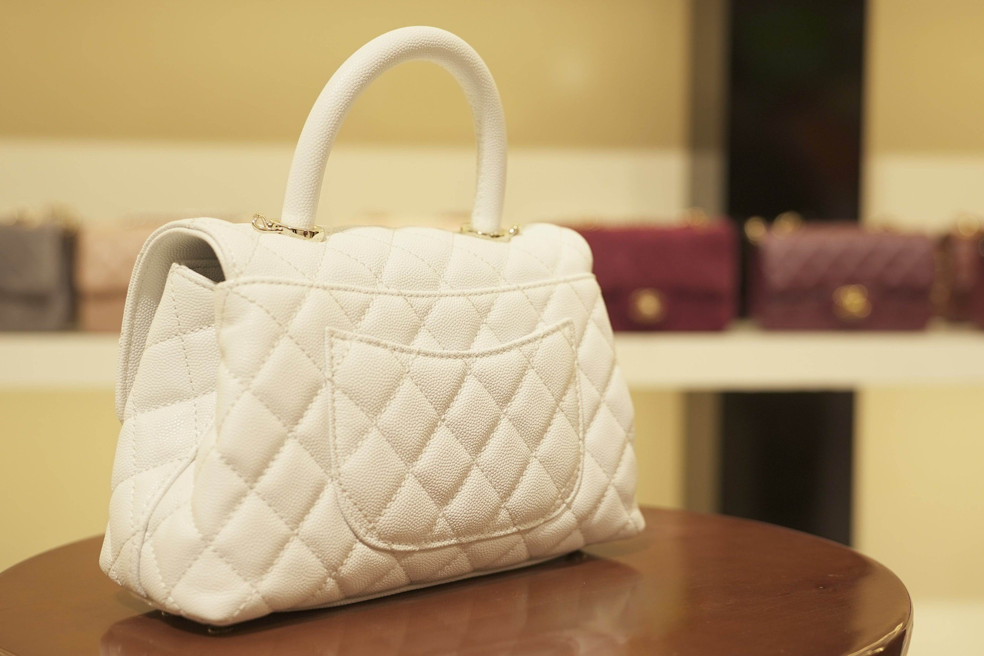 Chanel | Coco Mini – Leather – White – Gold Hardware