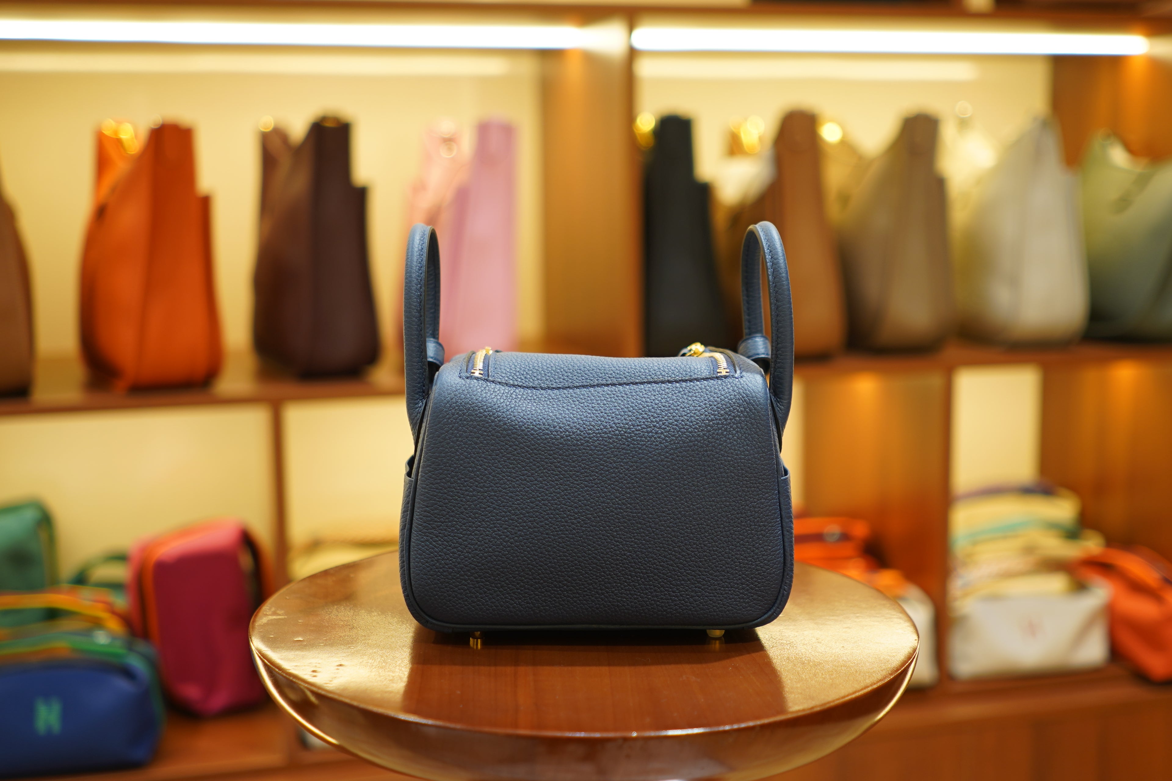 Hermes | Lindy Mini – Togo – Blue – Gold Hardware