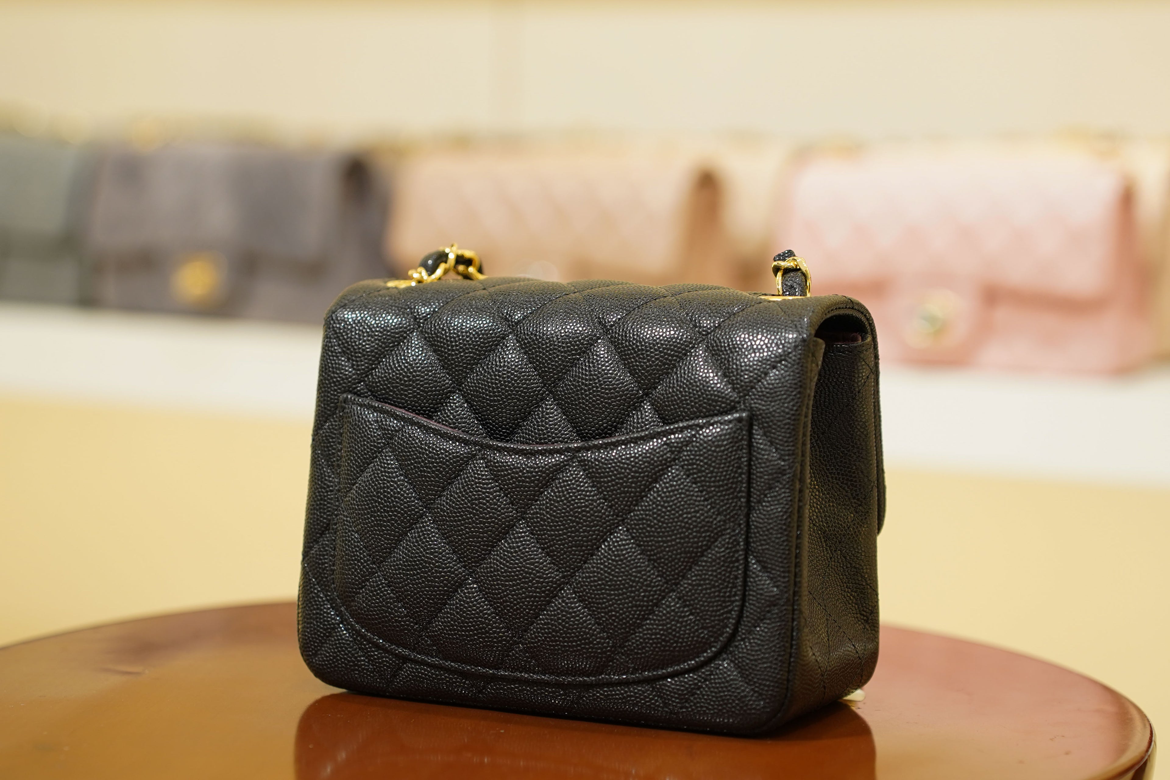Chanel | Square Mini Flap Bag – Lambskin – Black – Gold Hardware