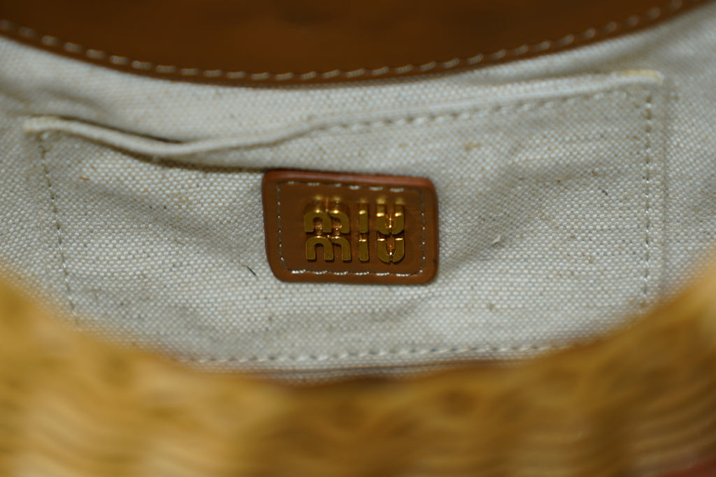 Miu Miu | Wander-Wicker – Wicker – Natural – Gold Hardware