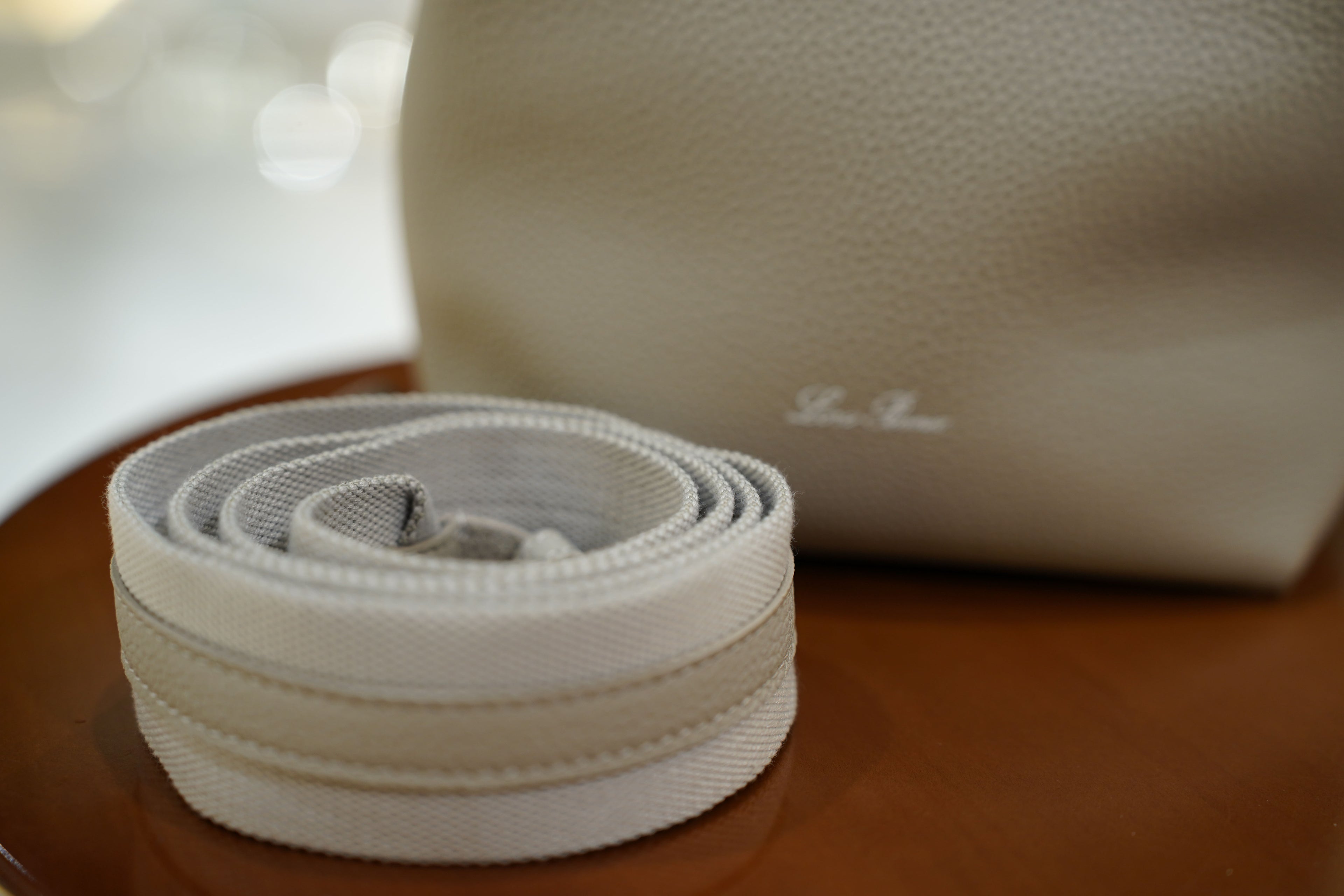 Loro Piana | Bale Bag (Large) – Leather – Beige – Silver Hardware
