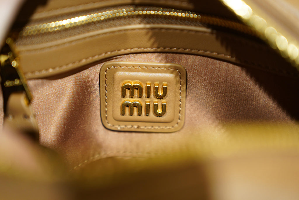 Miu Miu | Arcadie (Medium) – Matelassé – Beige – Gold Hardware