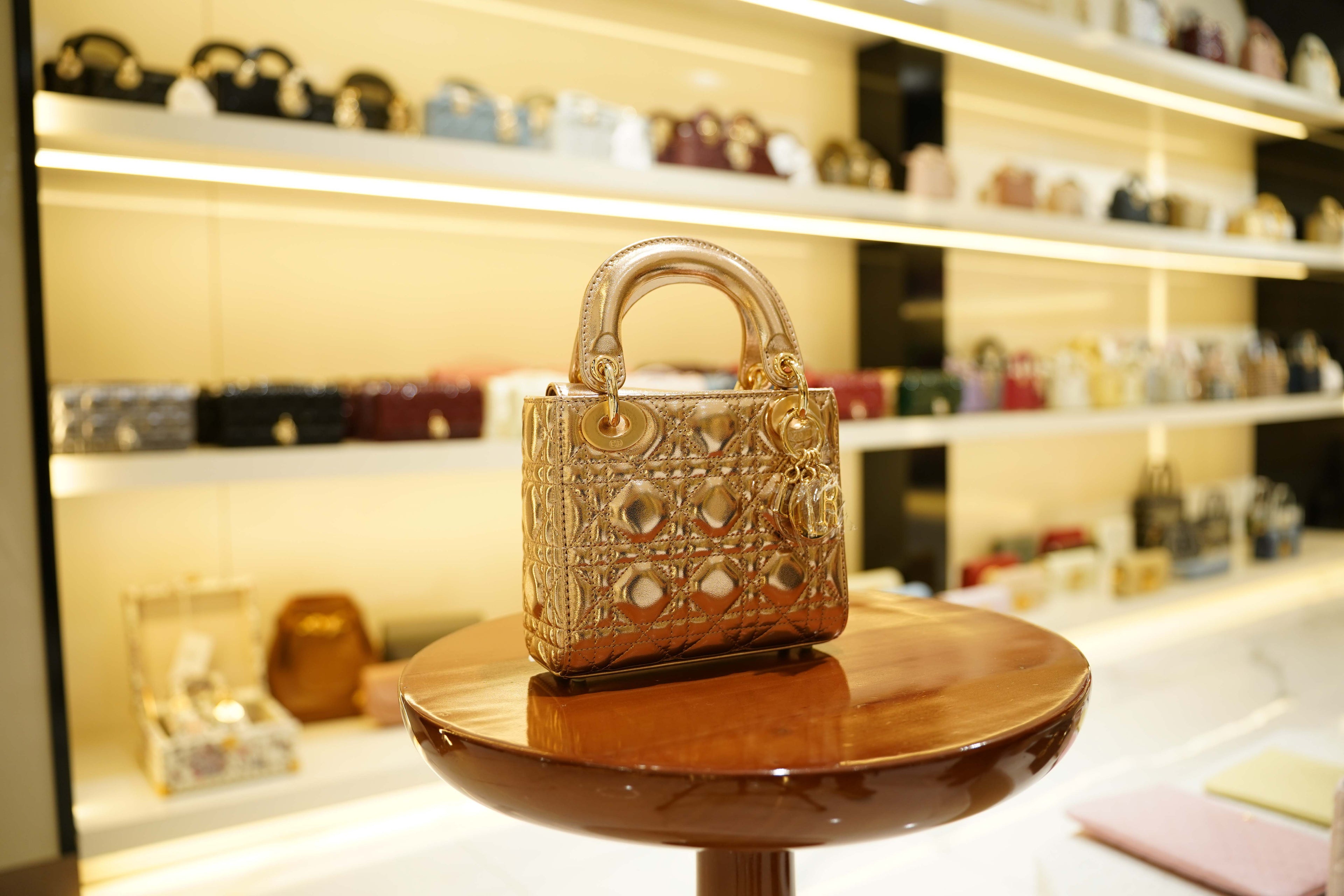 Dior | Lady Dior (Small) – Patent Leather – Gold – Gold Hardware