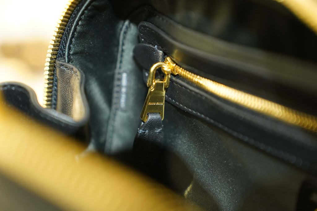 Miu Miu | Arcadie (Large) – Matelassé – Black – Gold Hardware