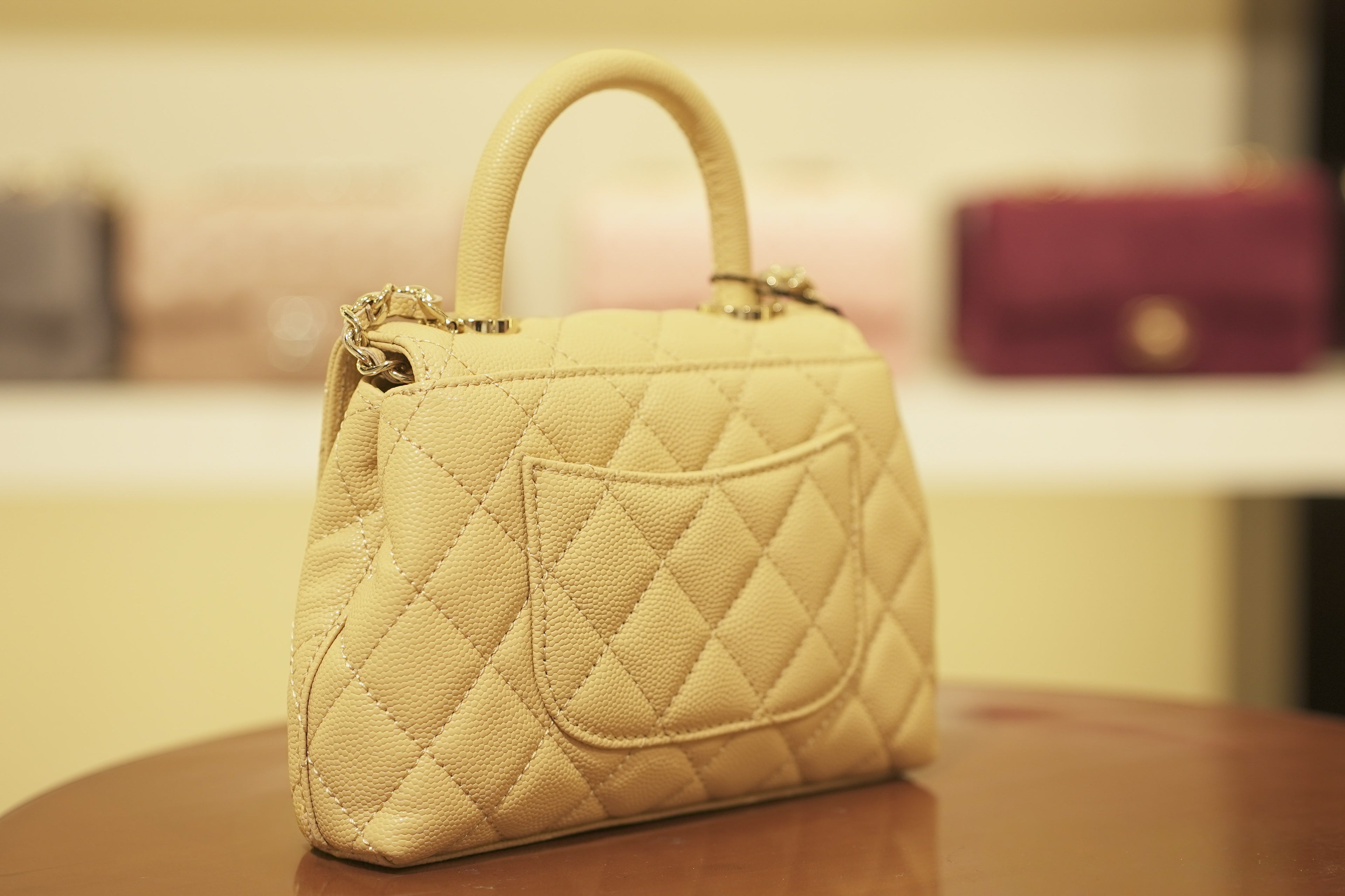 Chanel | Coco Mini – Caviar Leather – Beige – Gold Hardware