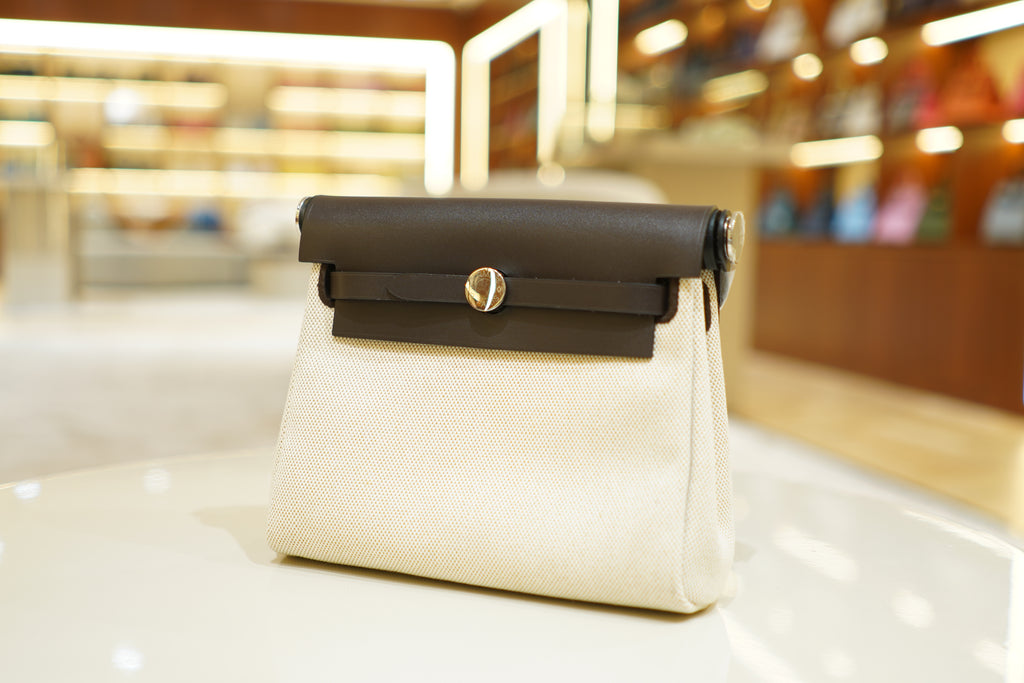 Hermes | Herbag Mini – Canvas – Beige – Gold Hardware