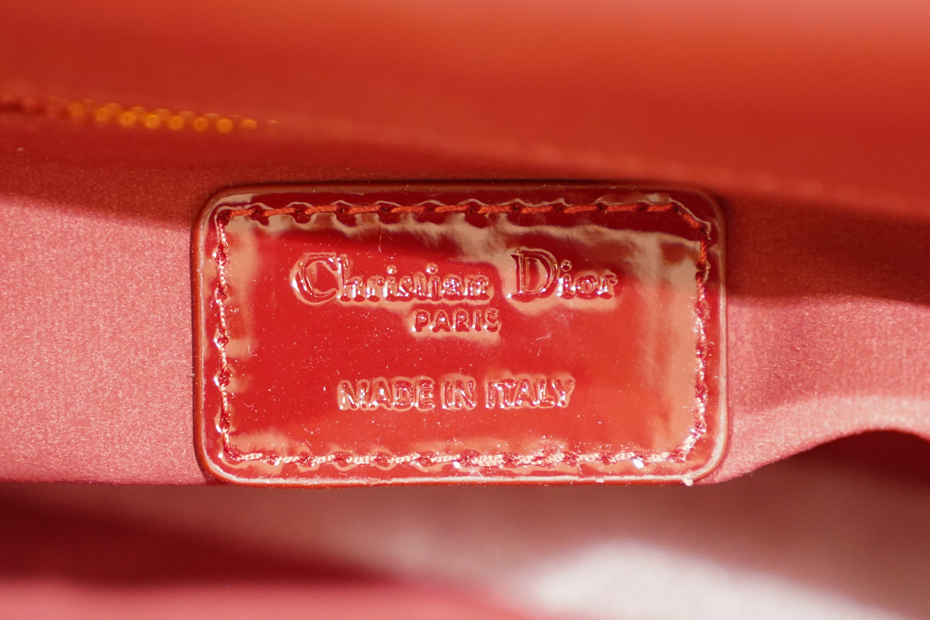 Dior | Lady Dior – Cuir verni – Rouge – Quincaillerie dorée