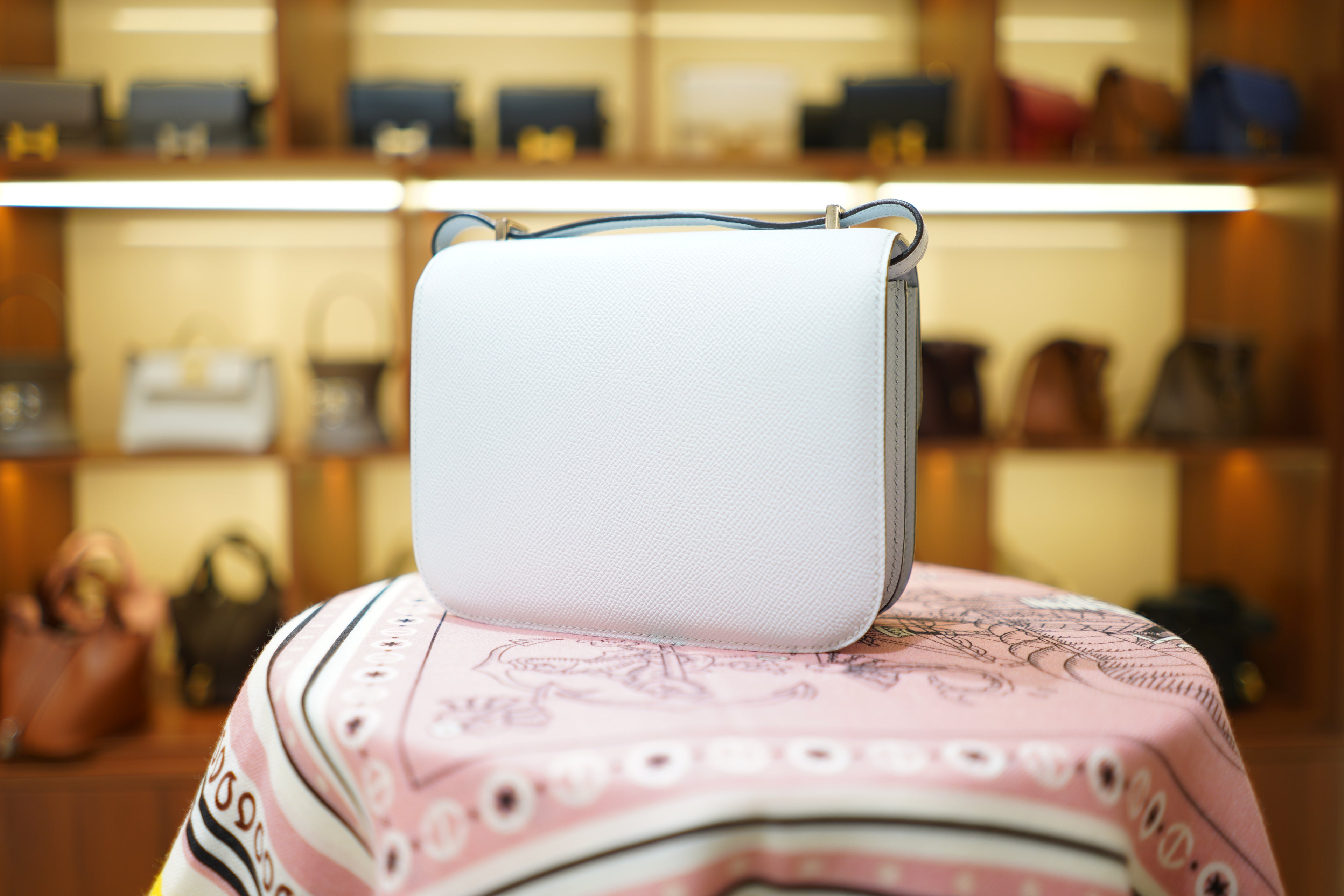 Hermes | Constance – Epsom – White – Silver Hardware