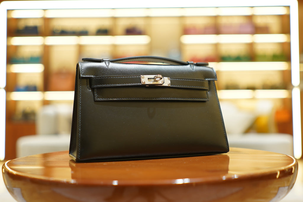 Hermes | Kelly Pochette – Togo – Schwarz – Palladium-Beschläge