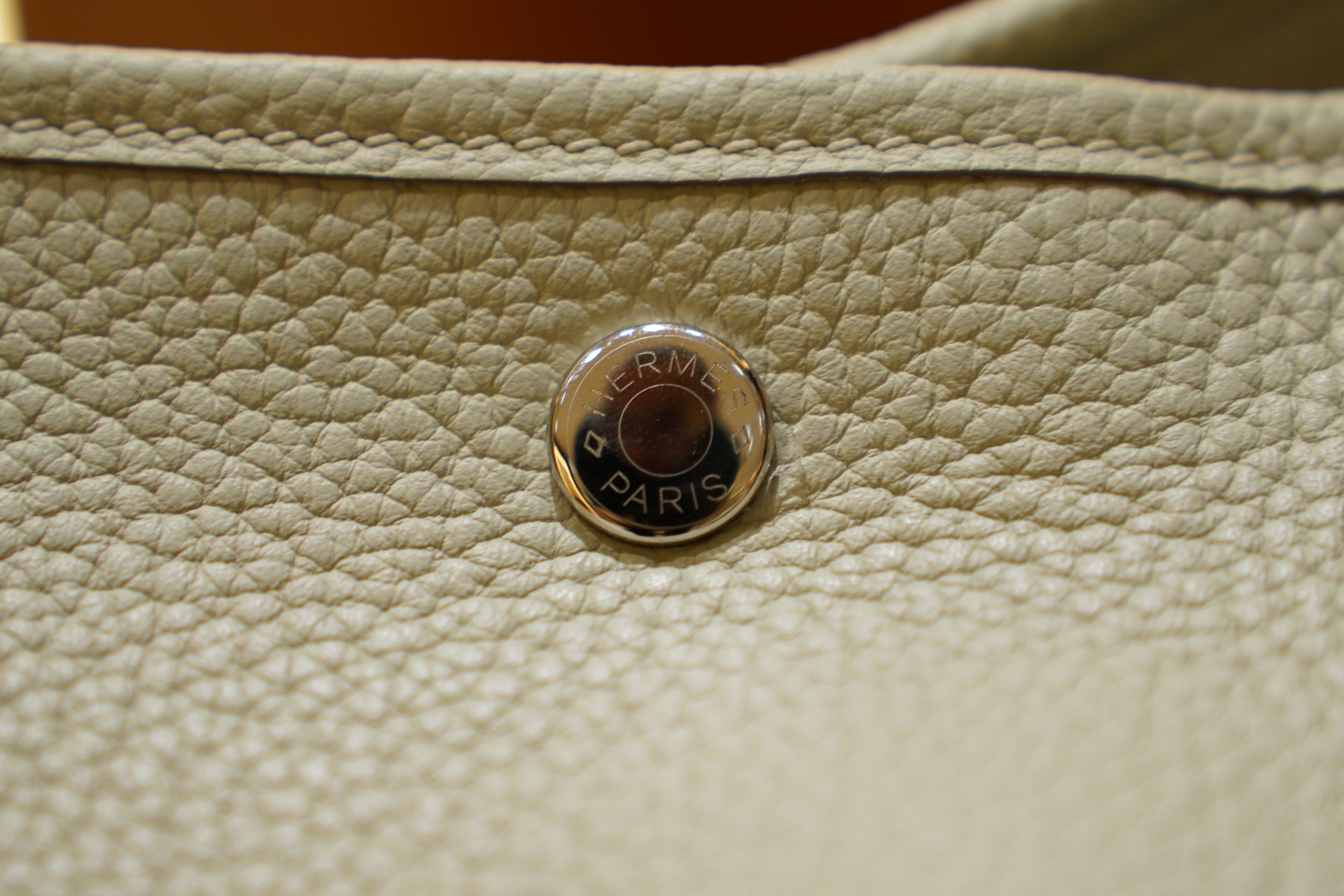 Hermes | Garden Party – Togo – White – Silver Hardware