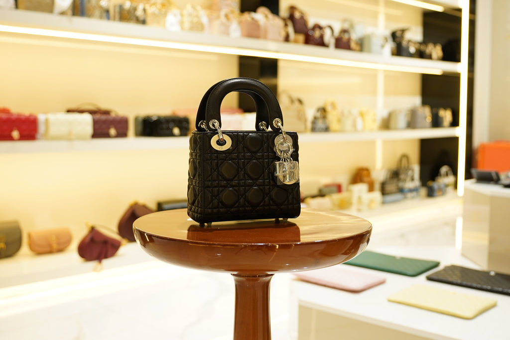 Dior | Lady Dior (Small) – Lambskin – Black – Silver Hardware