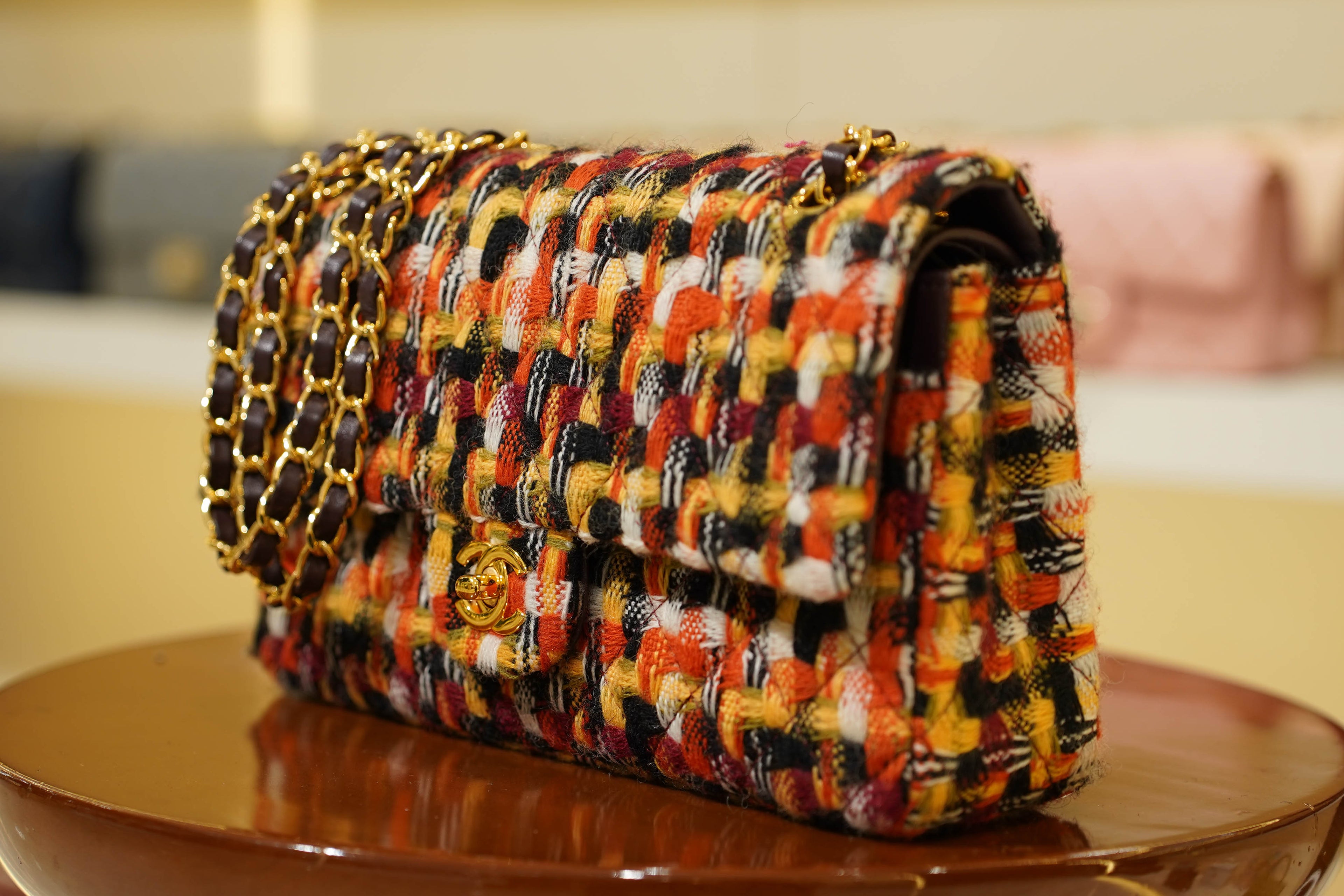 Chanel | Classic Flap Bag – Medium – Tweed – Multicolor – Gold-tone Hardware