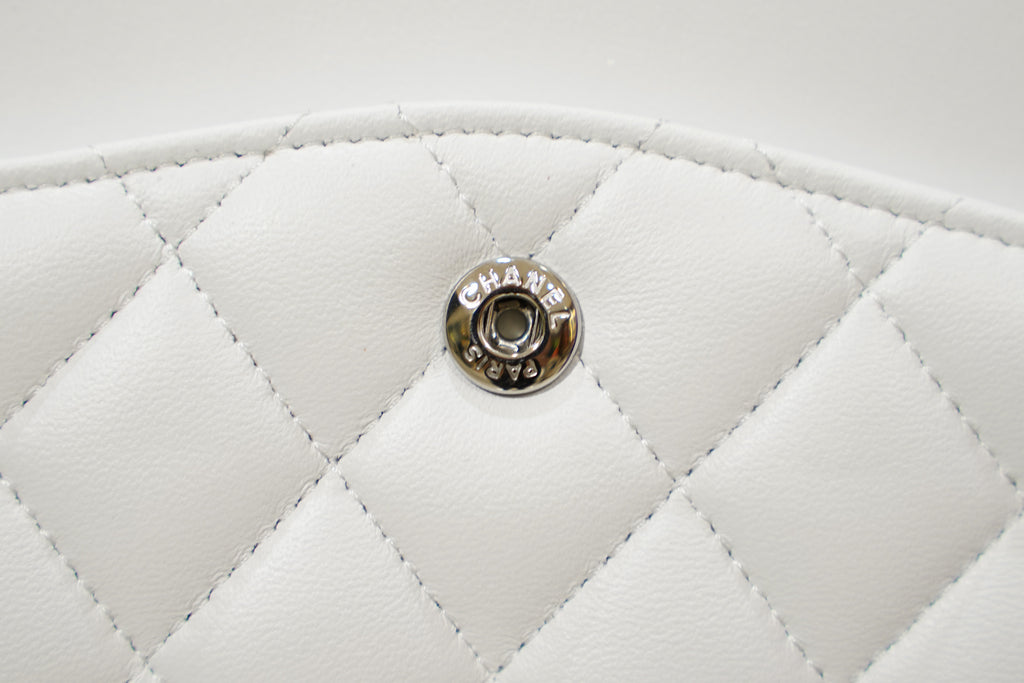 Chanel | Classic Flap Bag – Medium – Leather – White – Silver Hardware