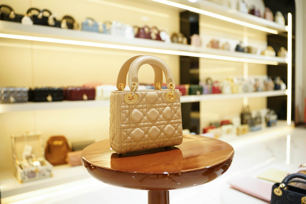 Dior | Lady Dior (Small) – Lambskin – Beige – Gold Hardware