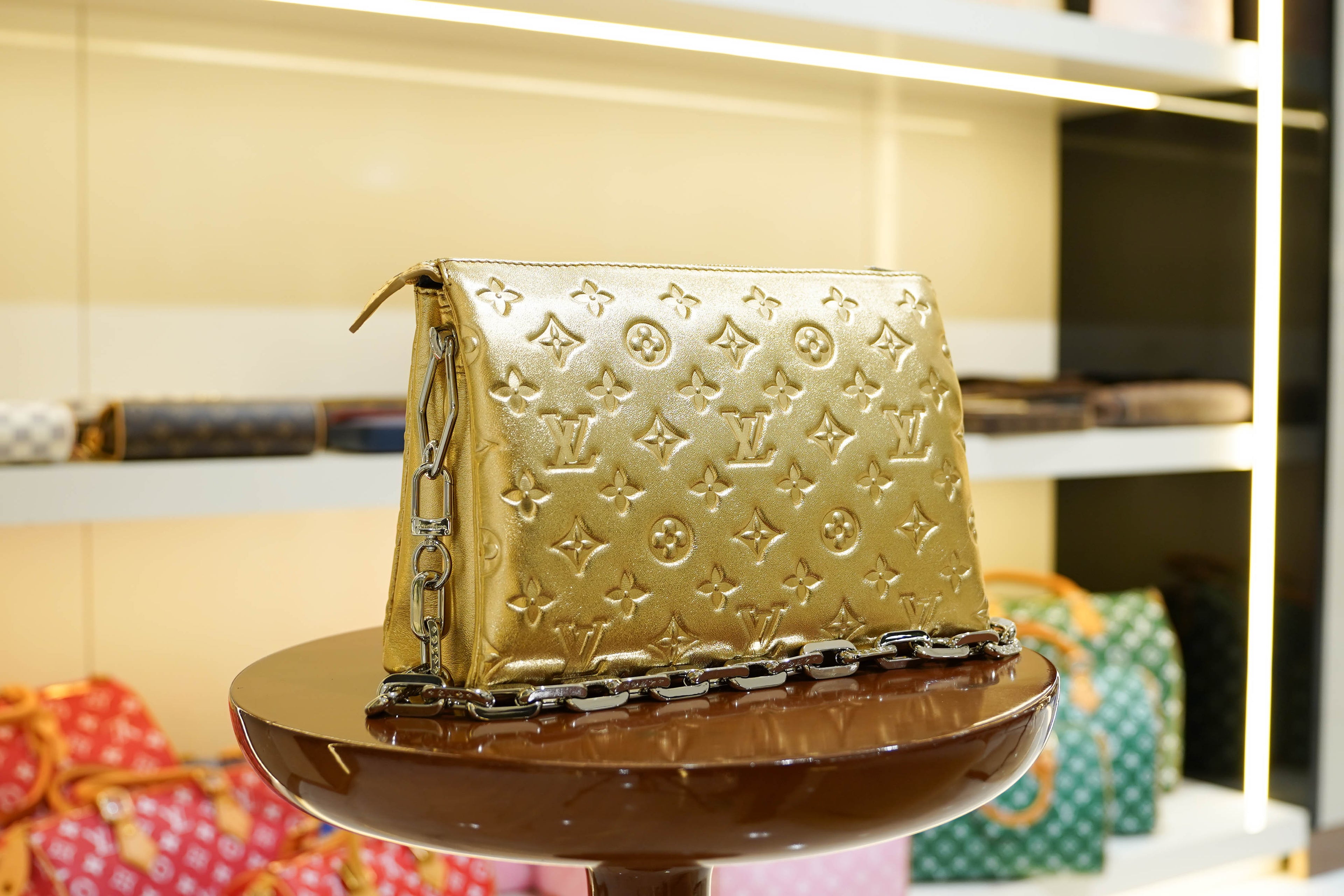 Louis Vuitton | Coussin Medium – Leather – Gold – Silver Hardware