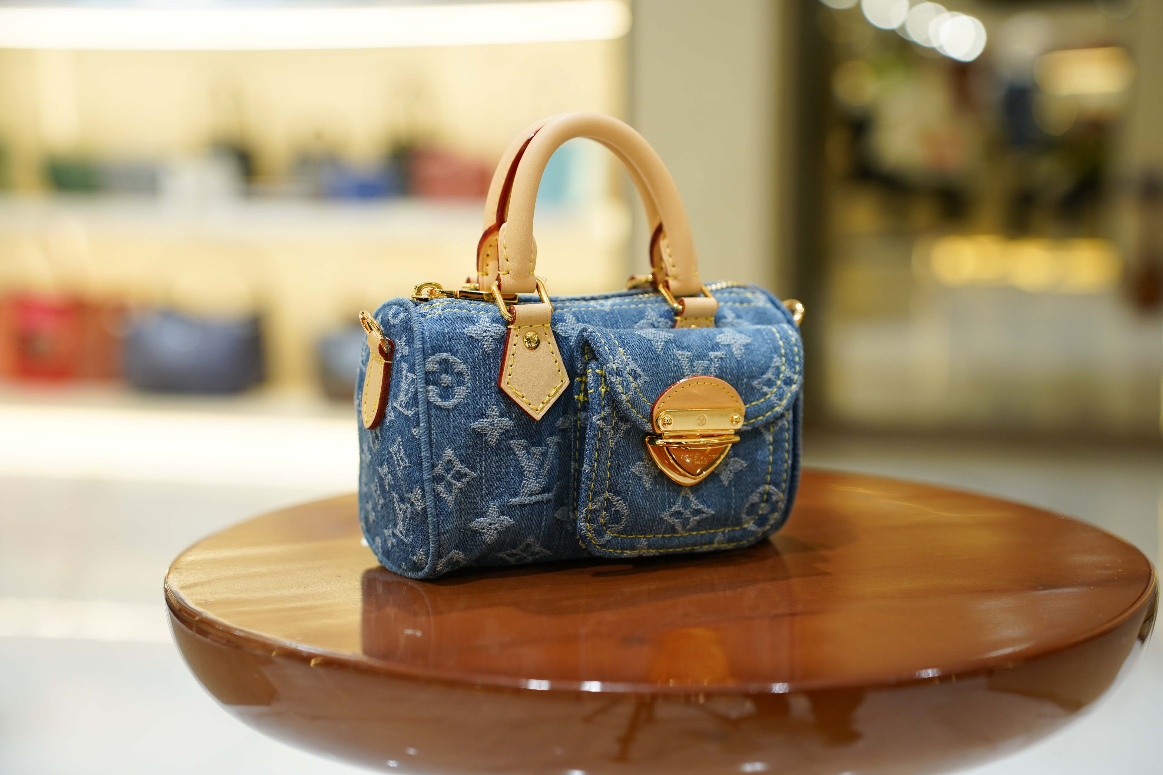 Louis Vuitton | Nano Speedy – Denim – Blue – Gold Hardware