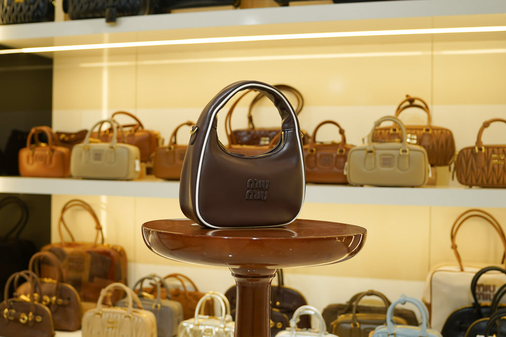 Miu Miu | Wander-Matelasse – Leather – Brown – Gold Hardware