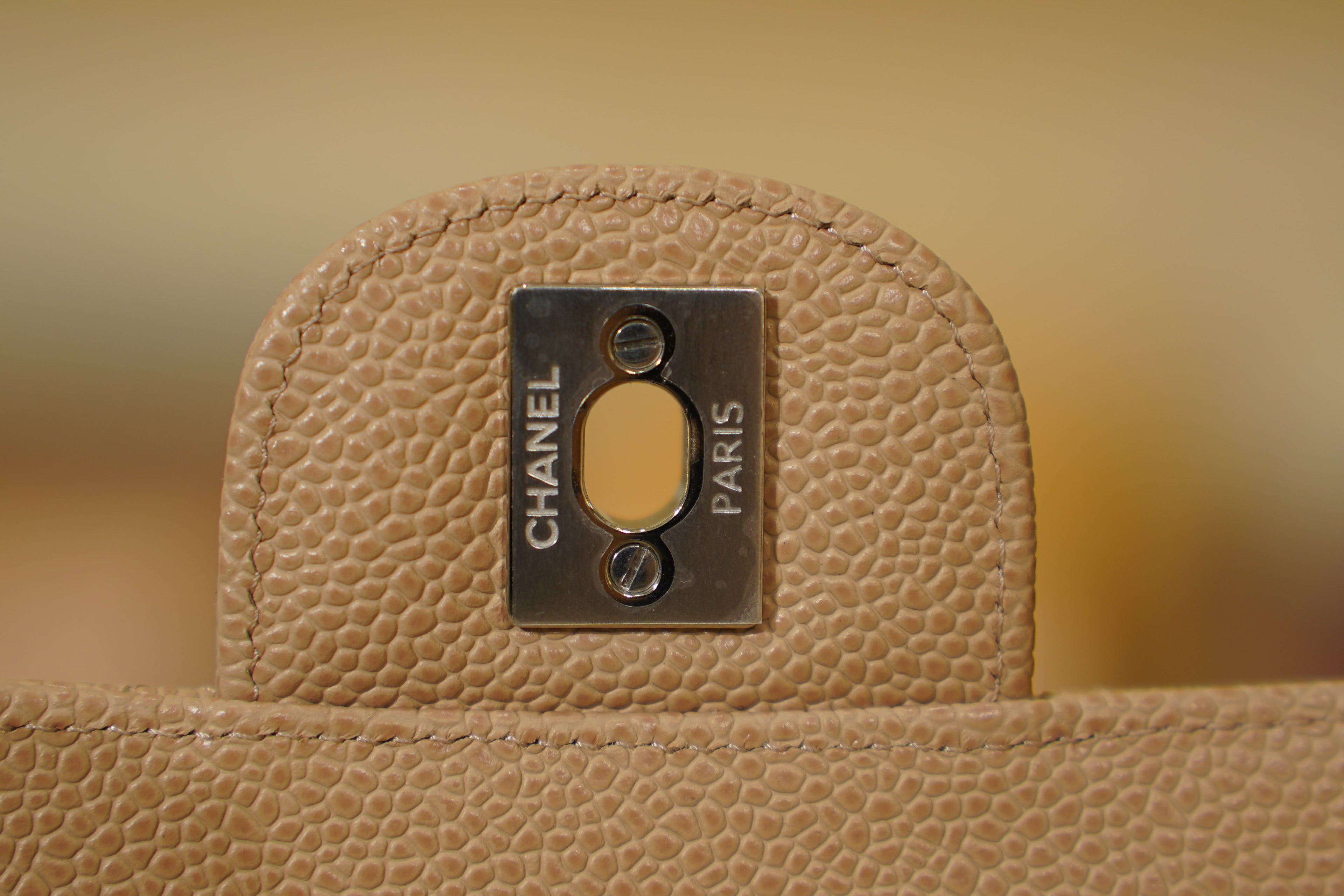 Chanel | Square Mini Flap Bag – Leather – Beige – Silver Hardware