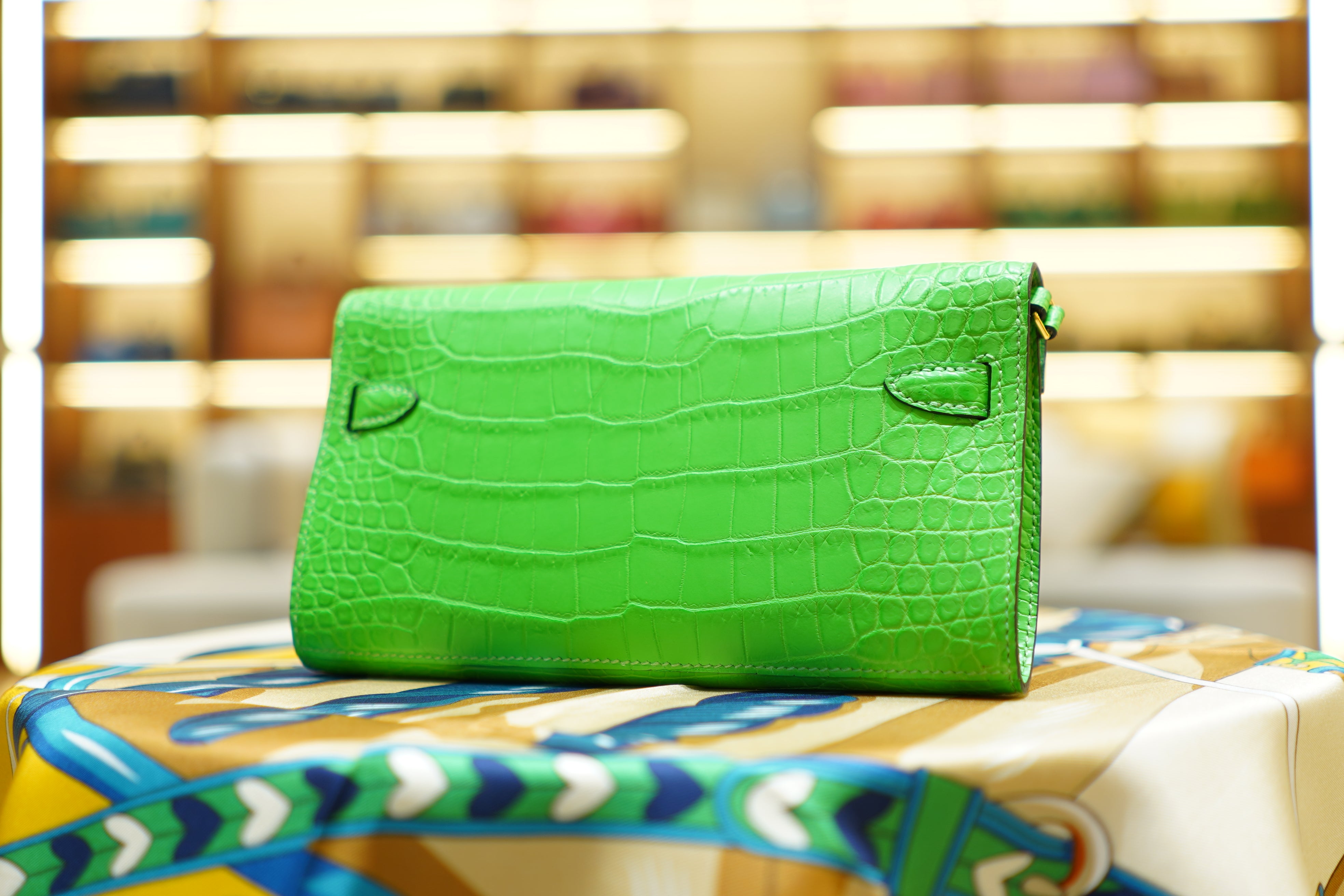 Hermes | Kelly To Go Wallet – Crocodile – Green – Gold Hardware