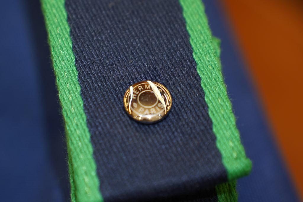 Hermes | Bride a Brac Large – Canvas – Blue – Green Hardware