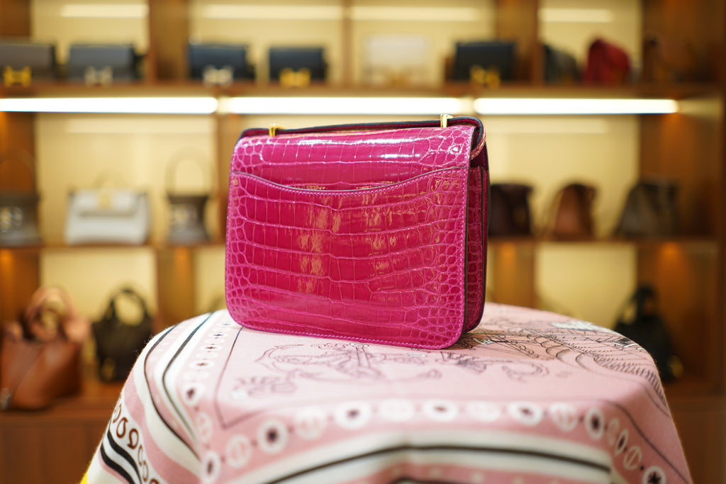 Hermes | Constance – Crocodile Leather – Pink – Gold Hardware