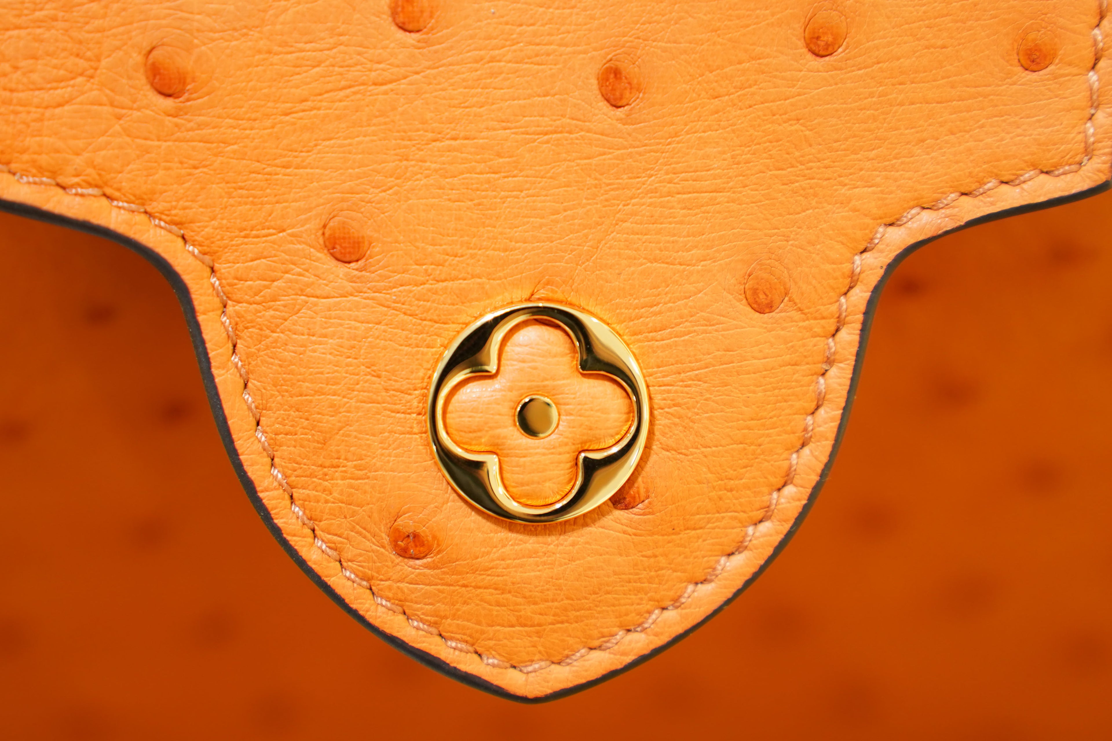 Louis Vuitton | Capucines Medium – Ostrich Leather – Orange – Gold Hardware