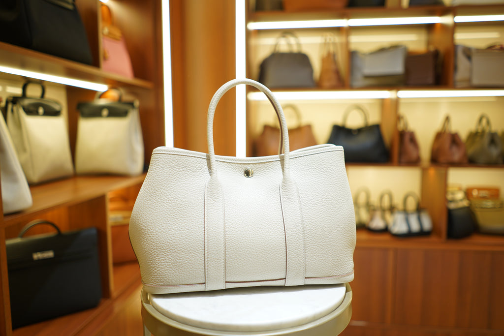 Hermes | Garden Party – Togo – White – Palladium Hardware