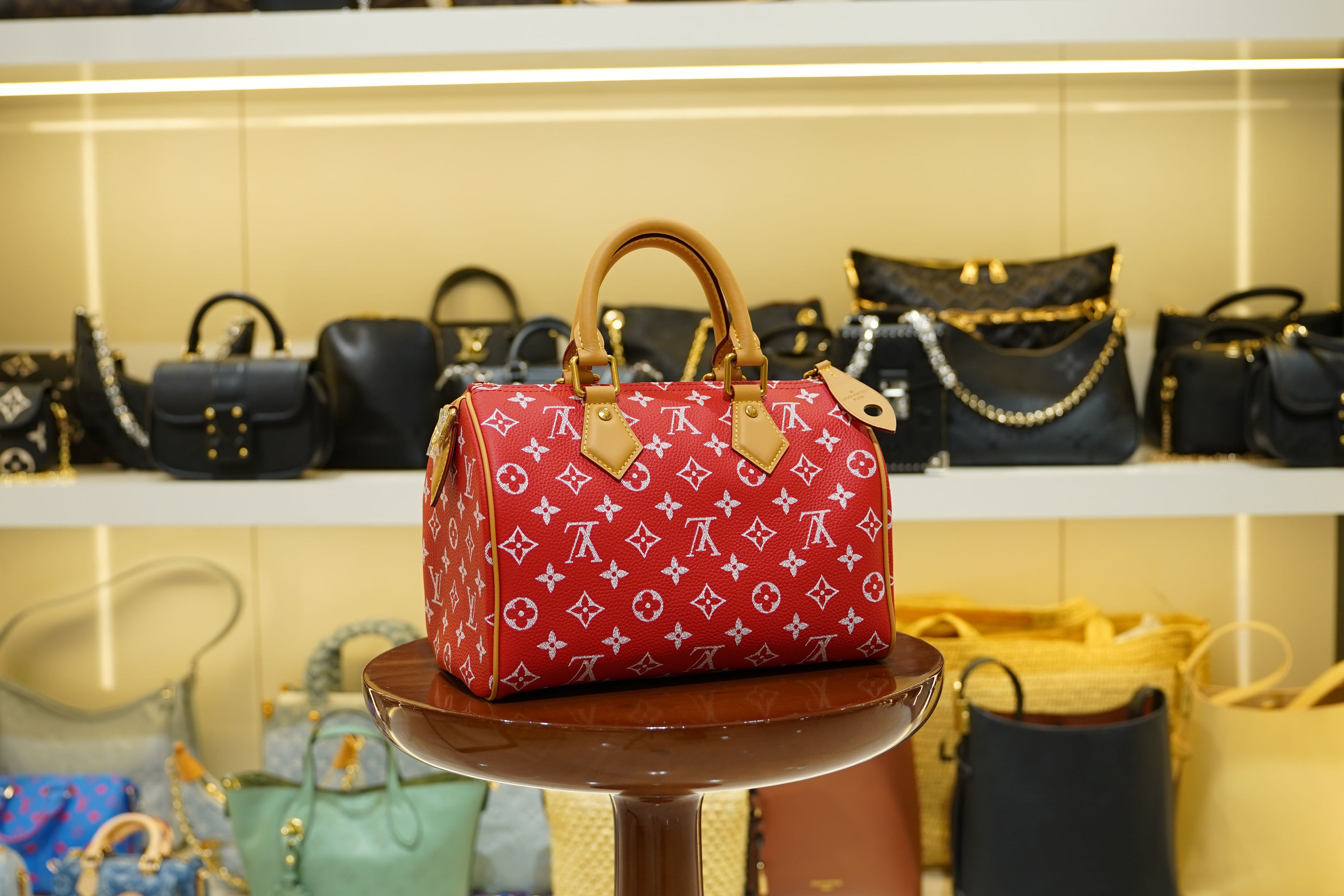 Louis Vuitton | Speedy – Canvas – Red – Gold Hardware