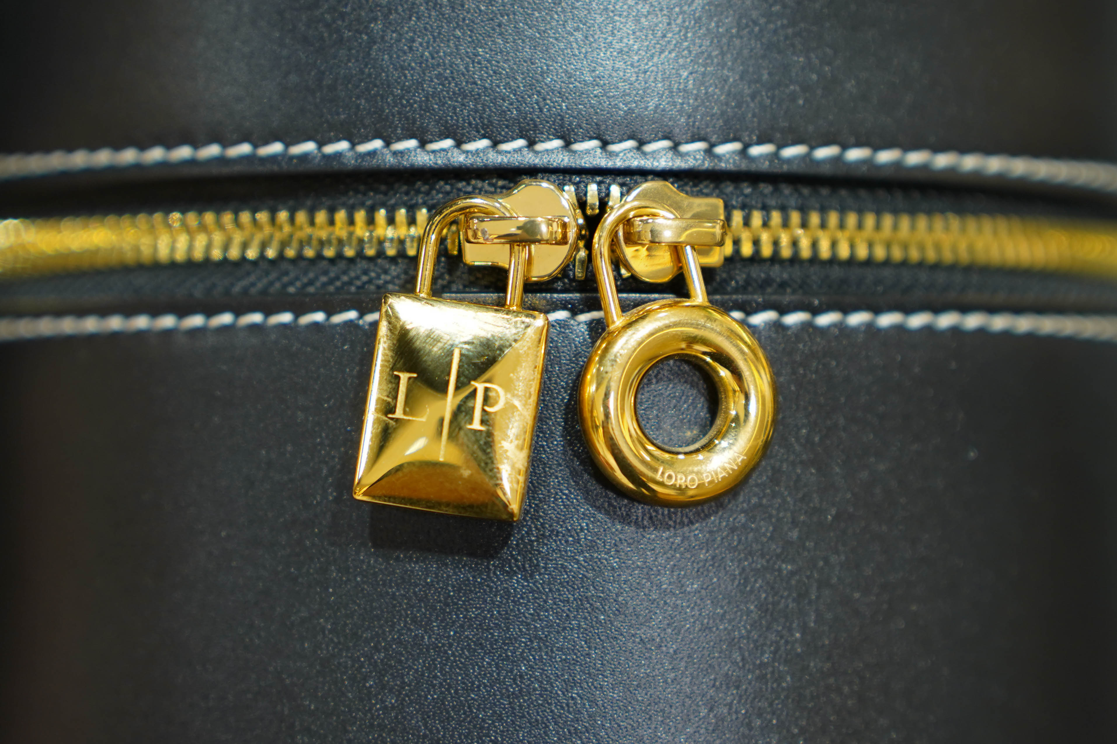 Loro Piana | Extra-Case – Leather – Black – Gold Hardware