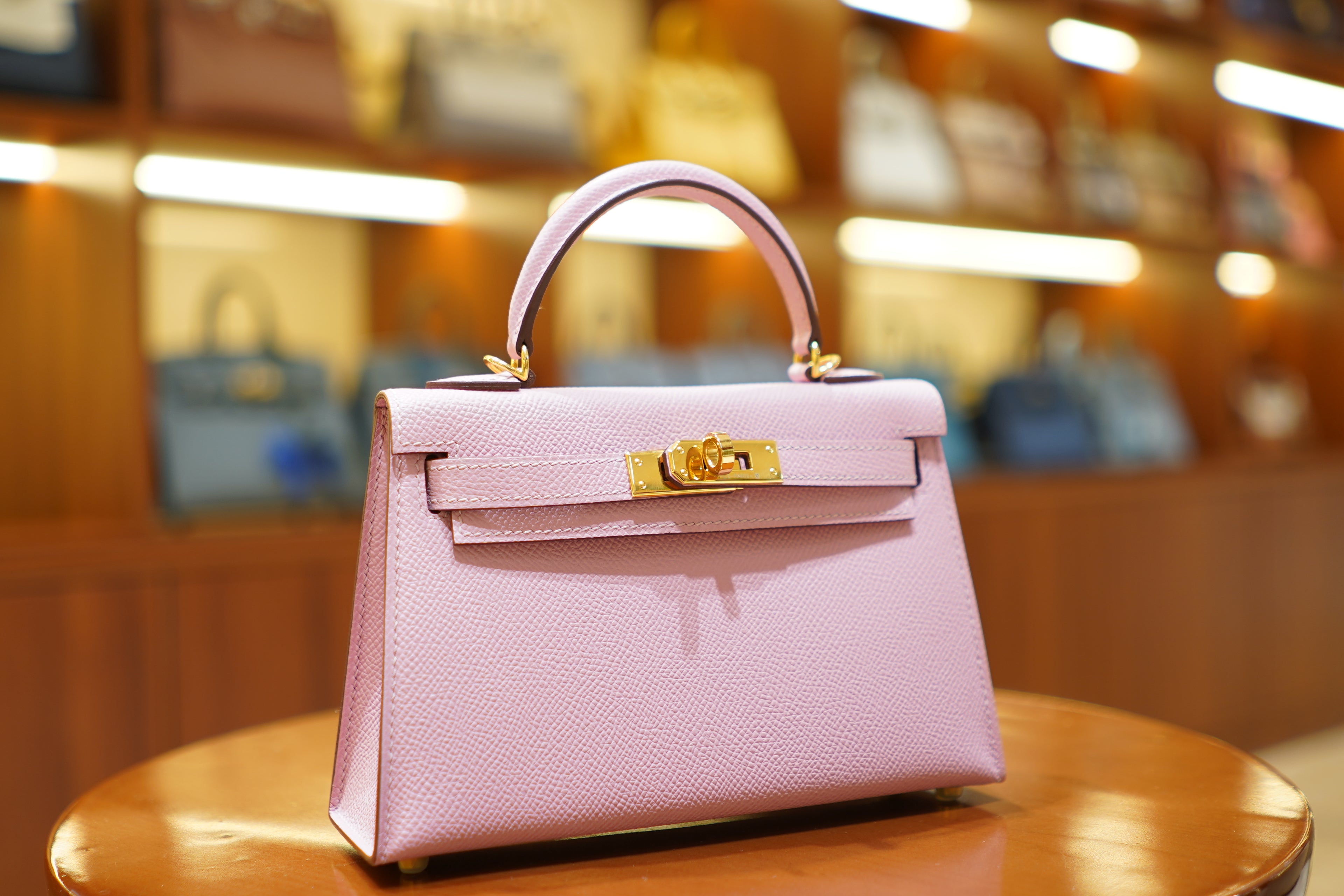 Hermes | Mini Kelly – Epsom – Pink – Gold Hardware