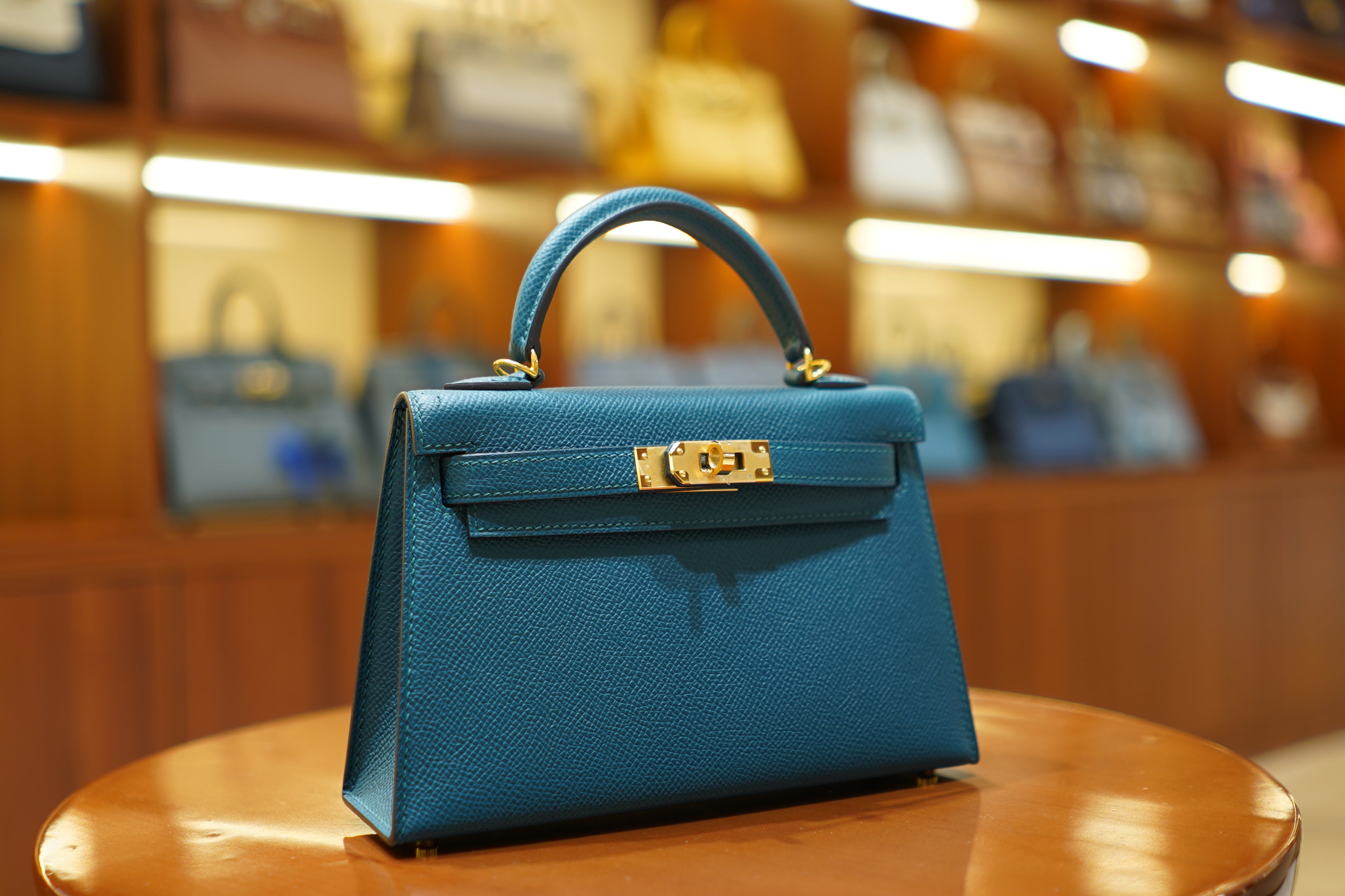 Hermes | Mini Kelly – Epsom – Electric Blue – Gold Hardware