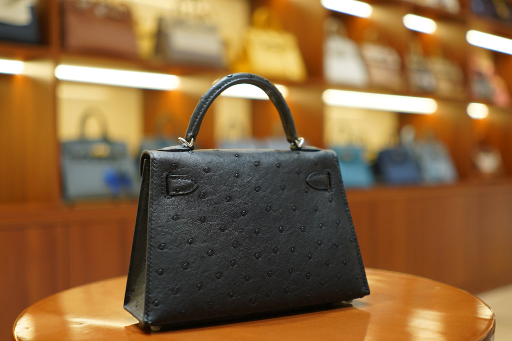 Hermes | Mini Kelly Ostrich - Black