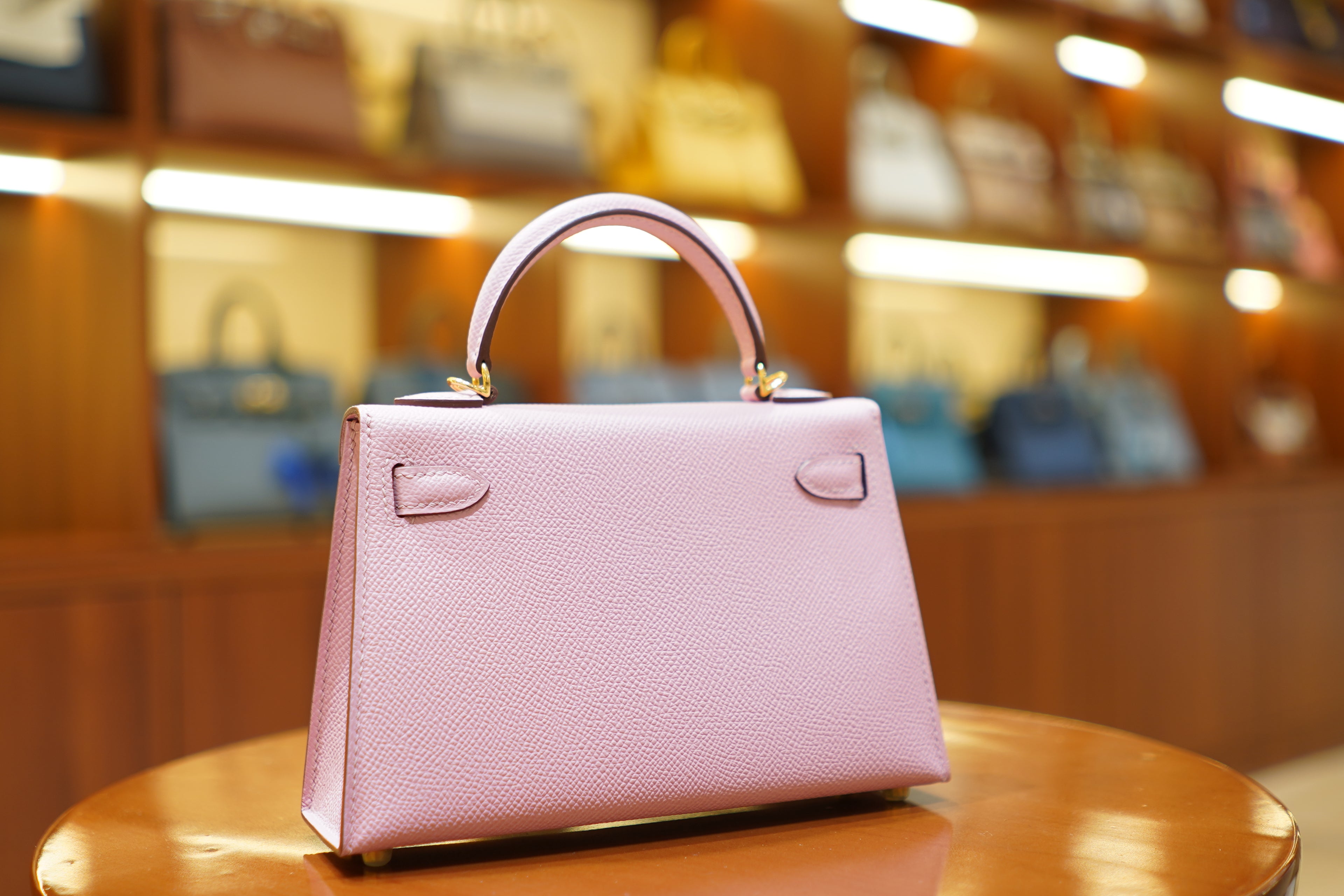 Hermes | Mini Kelly – Epsom – Pink – Gold Hardware