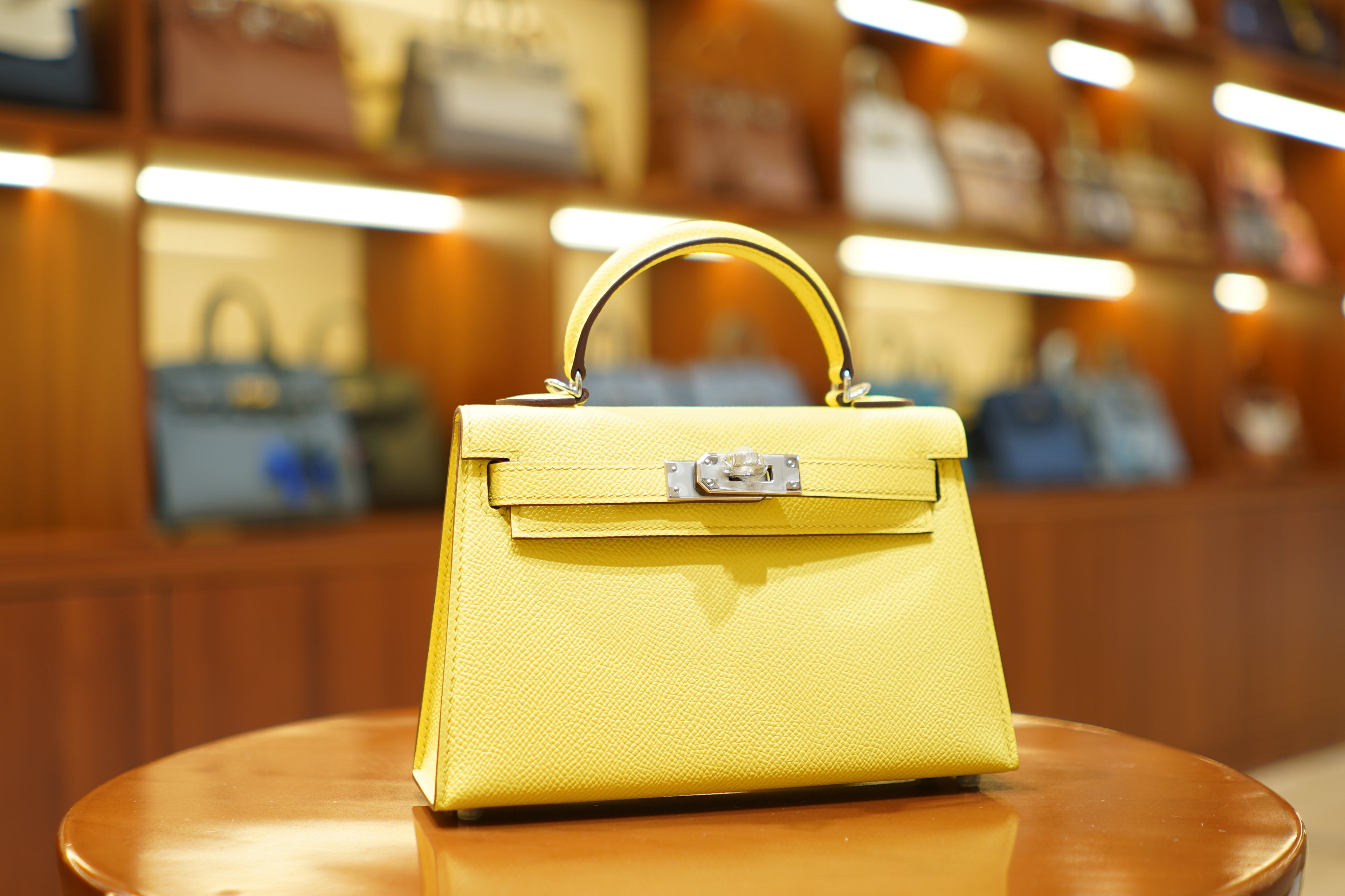 Hermes | Mini Kelly – Epsom – Yellow – Palladium Hardware