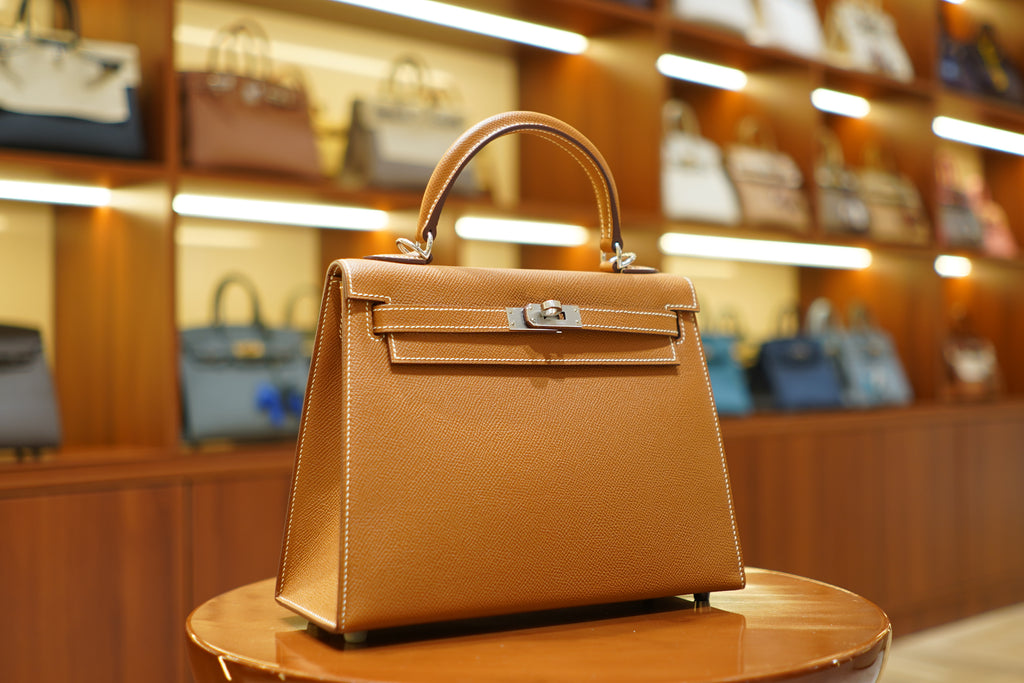 Hermes | Kelly 25 – Retourne – Togo – Gold – Palladium Hardware