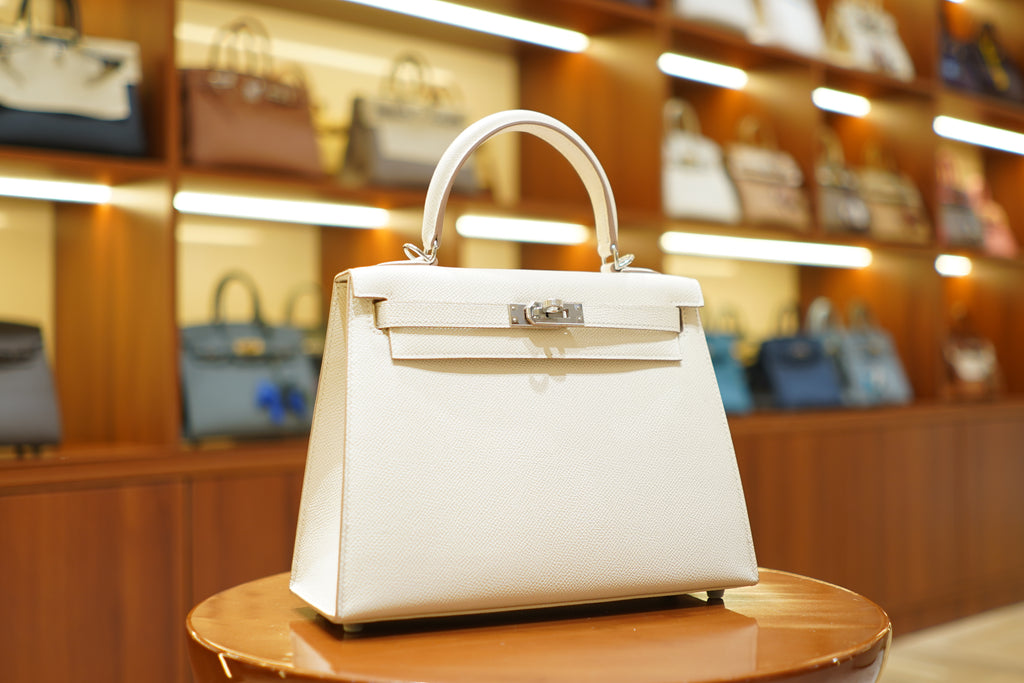 Hermes | Kelly 25 – Togo – Craie – Palladium Hardware