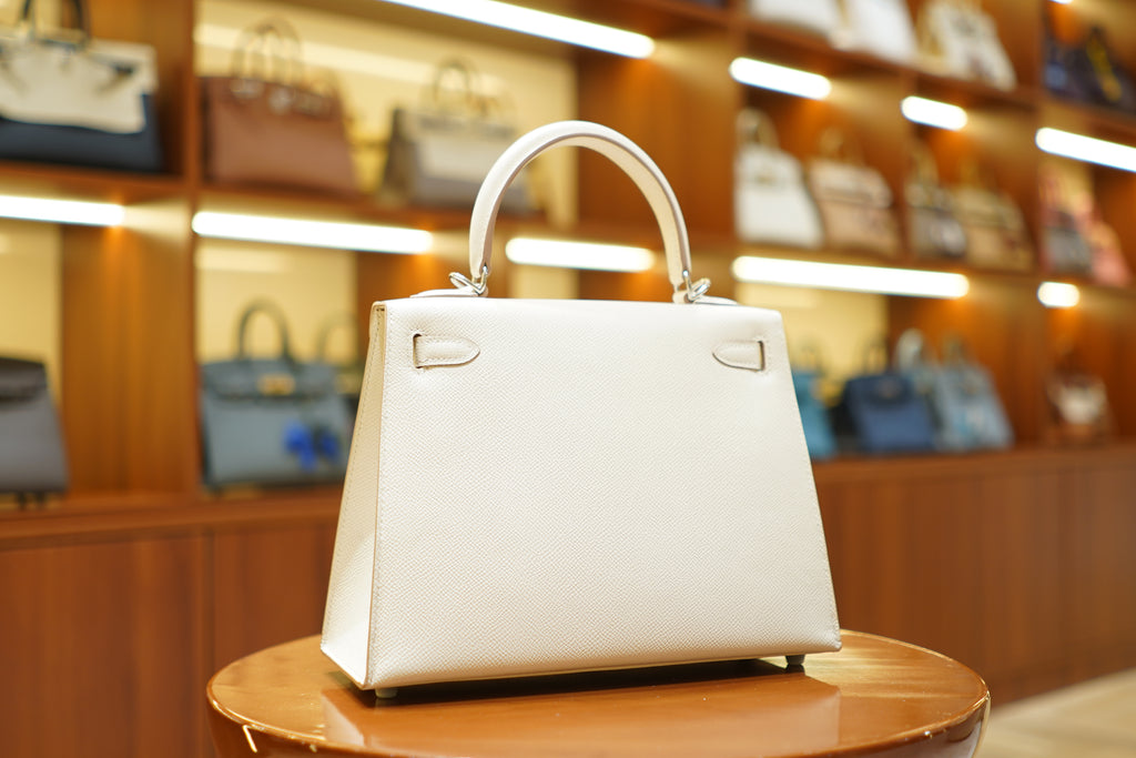 Hermes | Kelly 25 – Togo – Craie – Palladium Hardware